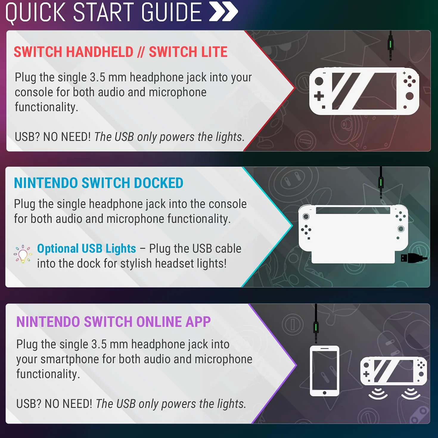Orzly Zestaw słuchawkowy do gier z mikrofonem kompatybilny z Nintendo Switch OLED i Lite Joycon Color Match LED Light pilot Hornet RXH-20 Tanami Edition