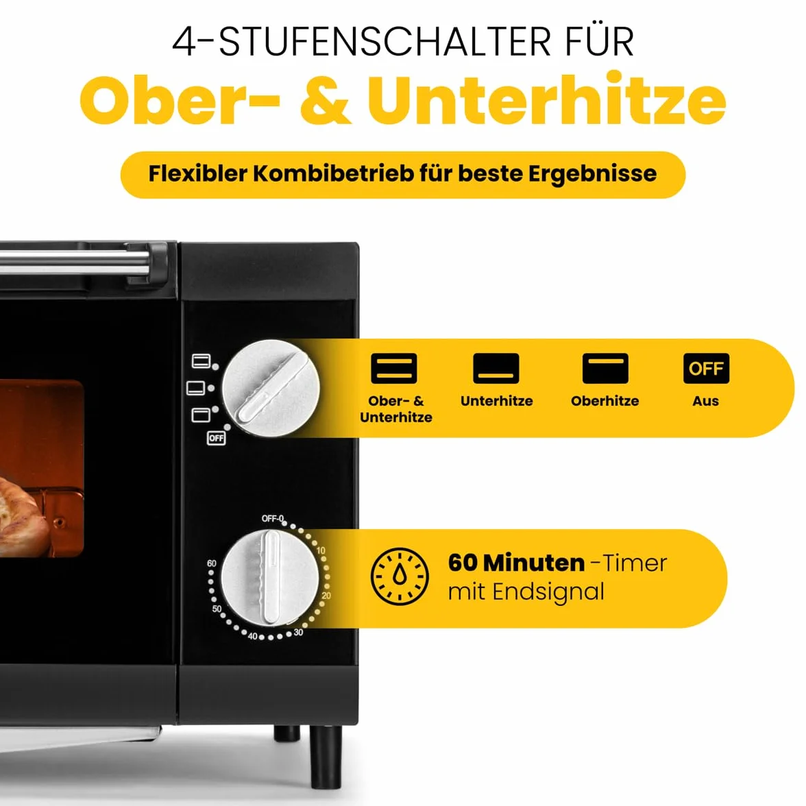 Bromann 622461 MPO 2246 CB Kuchenki mikrofalowe do pizzy, 1000 W, czarny