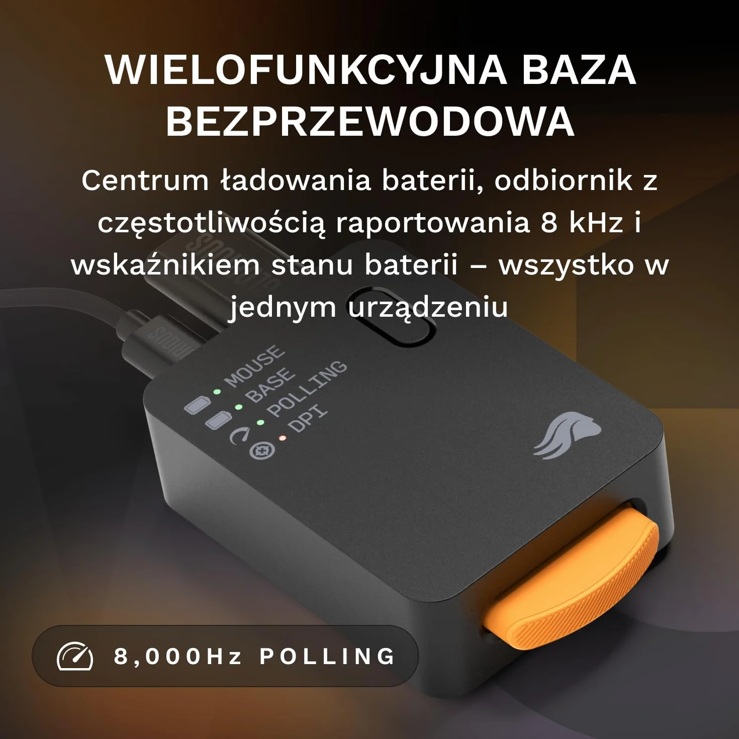 GLORIOUS Gaming Model D3 Bezprzewodowa Mysz Gamingowa 8k 130M Kliknięć Optyczne Przełączniki Ultralekka 69g 30k DPI RGB Czarna