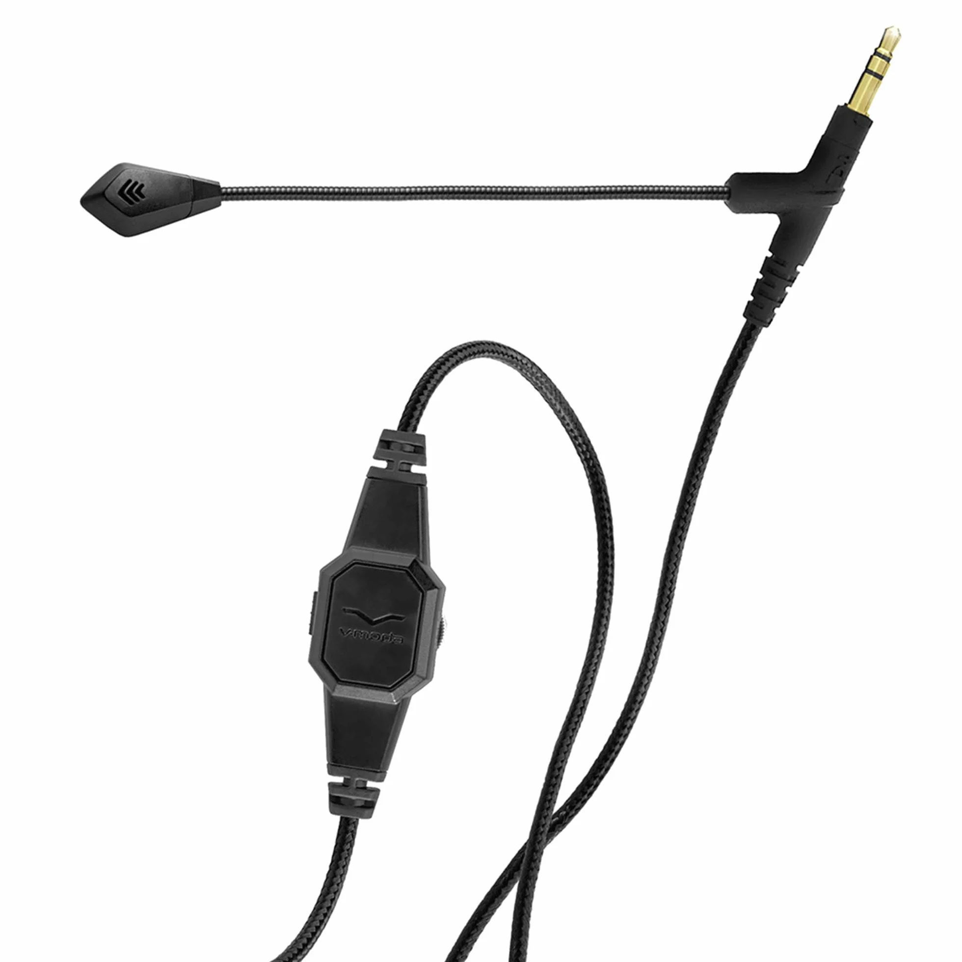 V-MODA Mikrofon BoomPro | Do Gier i Komunikacji | Przewodowy - Gniazdo 3,5 mm | Elastyczny Wysięgnik | Przypinany Kontroler z Przyciskiem Wyciszenia i Pokrętłem Głośności | Czarny