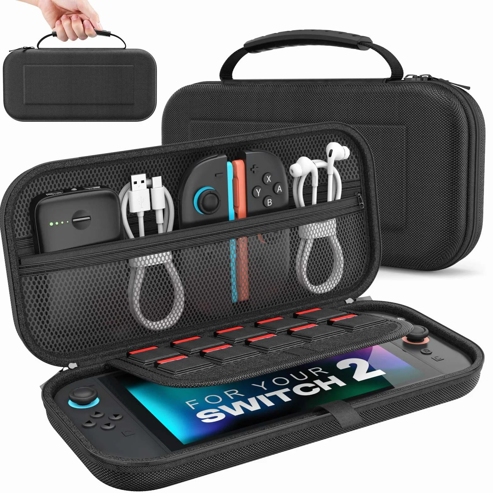 MoKo Pokrowiec na przełącznik do Nintendo Switch 2, twarda obudowa, torba podróżna, czarna