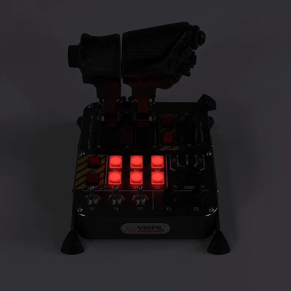 VIRPIL Controls MongoosT-50CM3 Throttle Dual-Engine Throttle Quadrant Adjustable Detents Flight Simulator Control System PC Gaming