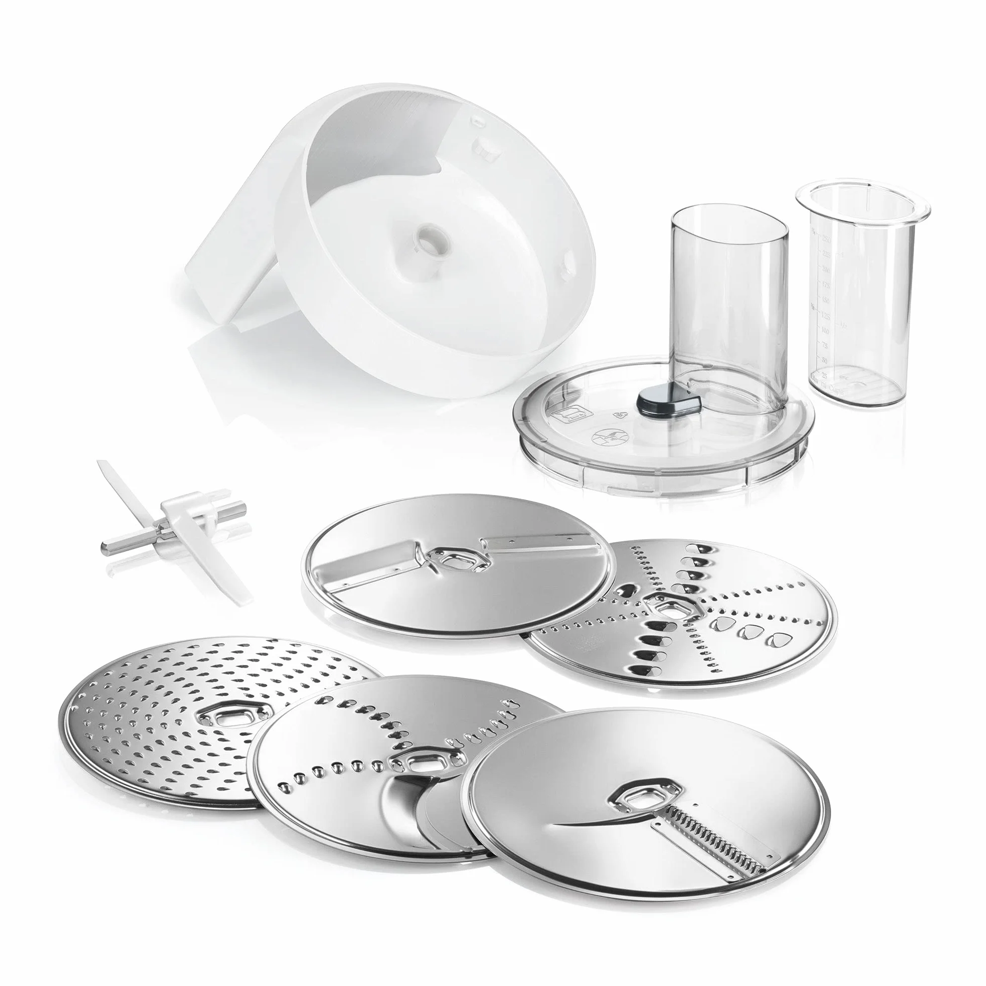 Bosch MUZ5VL1 VeggieLove Zestaw akcesoriów sznycler ciągły 5 plastrów tarcza tokarska tarka średnio drobna warzywa azjatyckie rösti