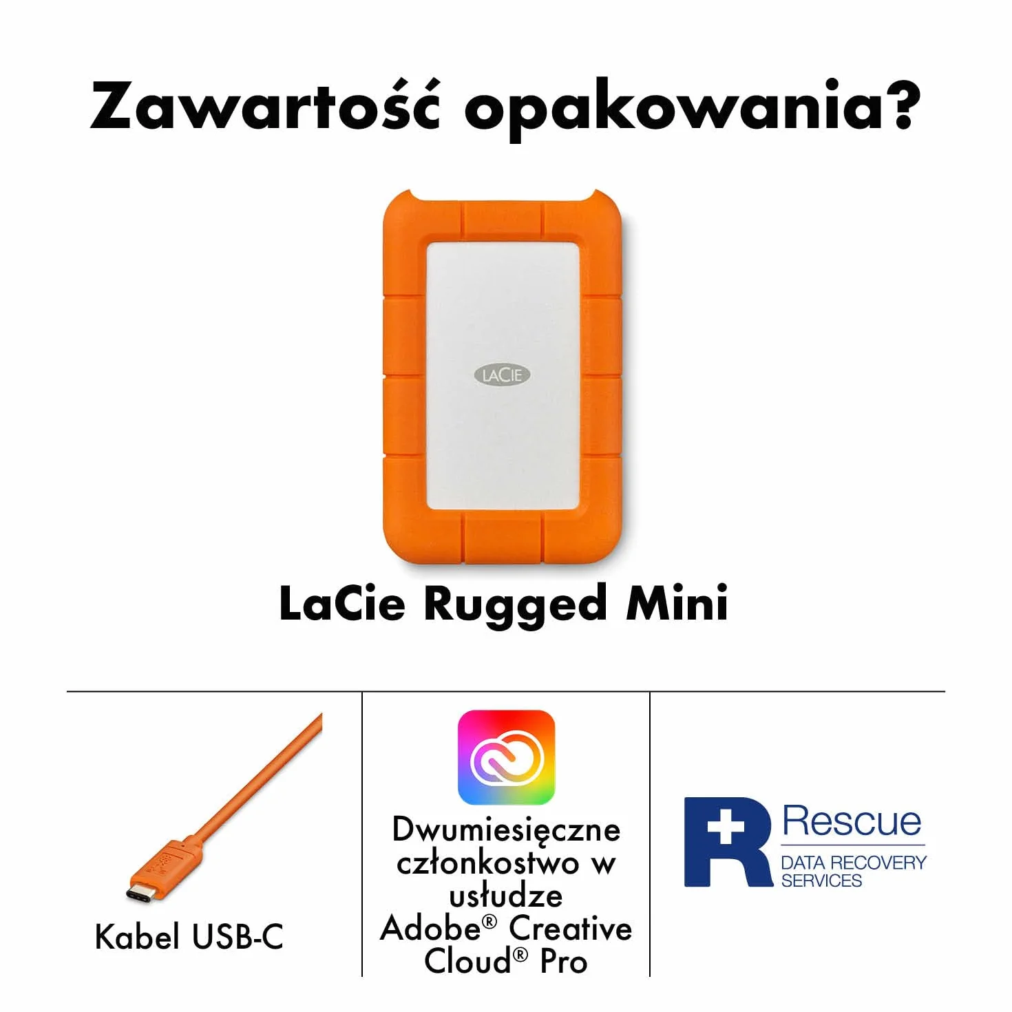 LaCie Rugged Mini 5TB, Zewnętrzny dysk twardy przenośny, 2.5", PC Mac iPad & iPhone, Data Rescue Service (B07WW1RJ9R)