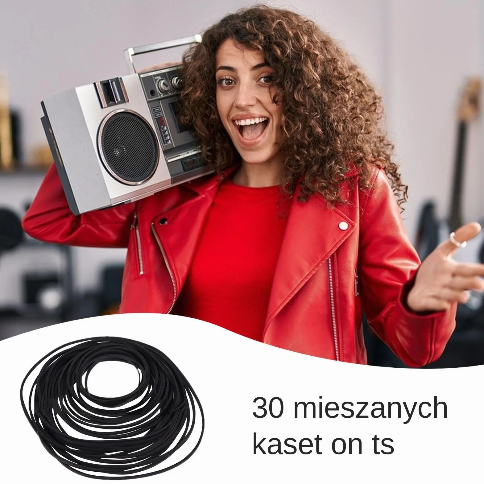Cassette Tape Player Belts, 30X Hybrid Cassette Player Belts, Rubber Treadle Sewing Machine Belt, Hybrid Cassette Belt, Mixed Square Cassette Tape Belt, Easy To Use, Portable for Recorders