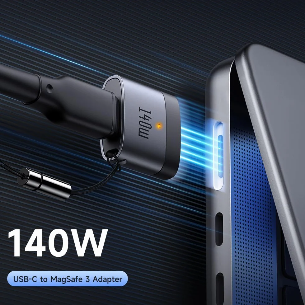 Mcdodo Adapter USB C na Magsafe 3 magnesy 140 W, USB C na Mag-Safe, 3 przewody, szybkie ładowanie, Magsafe 3, kompatybilny z MacBook Pro M1 2021/M2 2023 (14"/16"), MacBook Air M2 (13"/15"), M3/M3 Pro