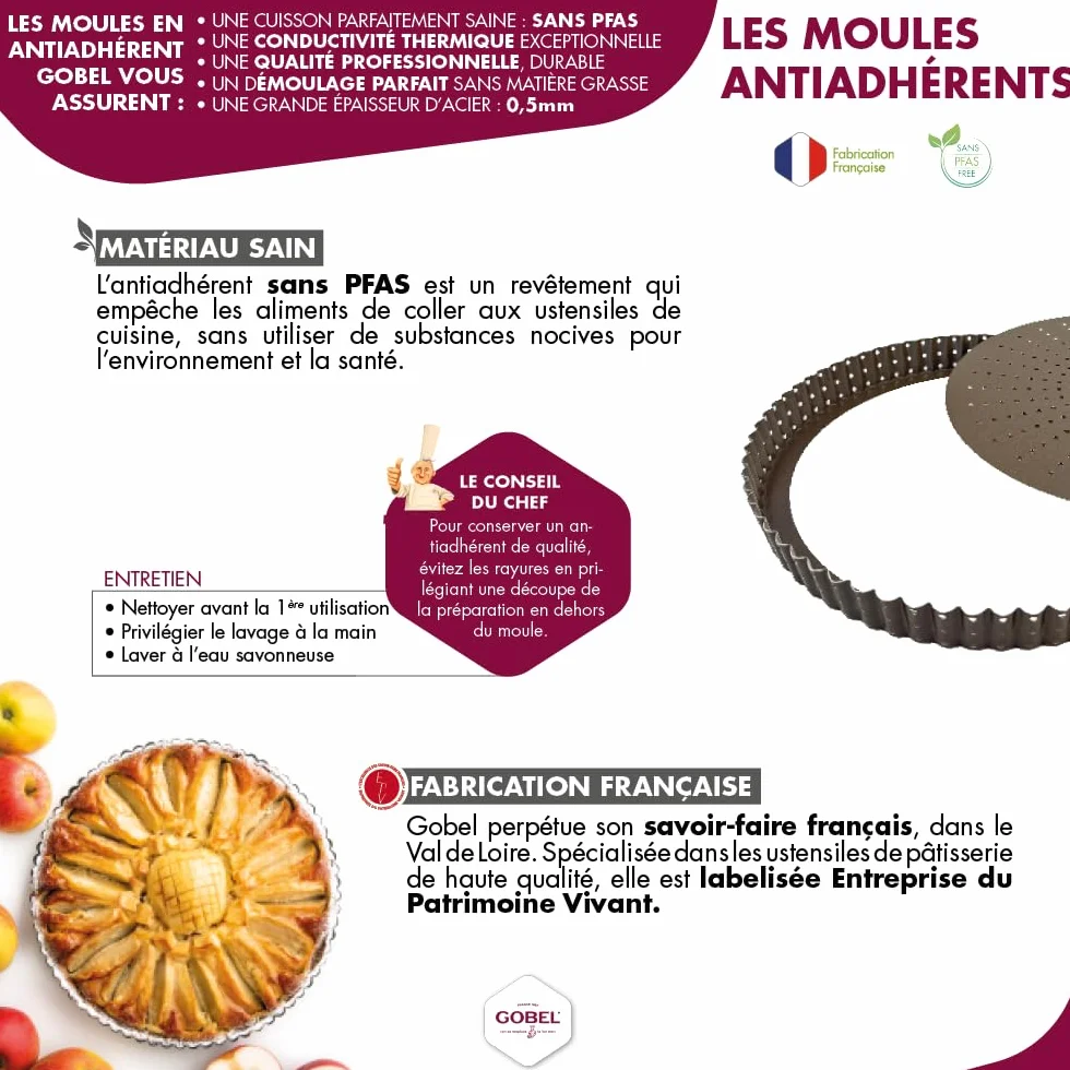 Forma Brioche Gobel 70 mm powłoka nieprzywierająca 12 sztuk brązowa