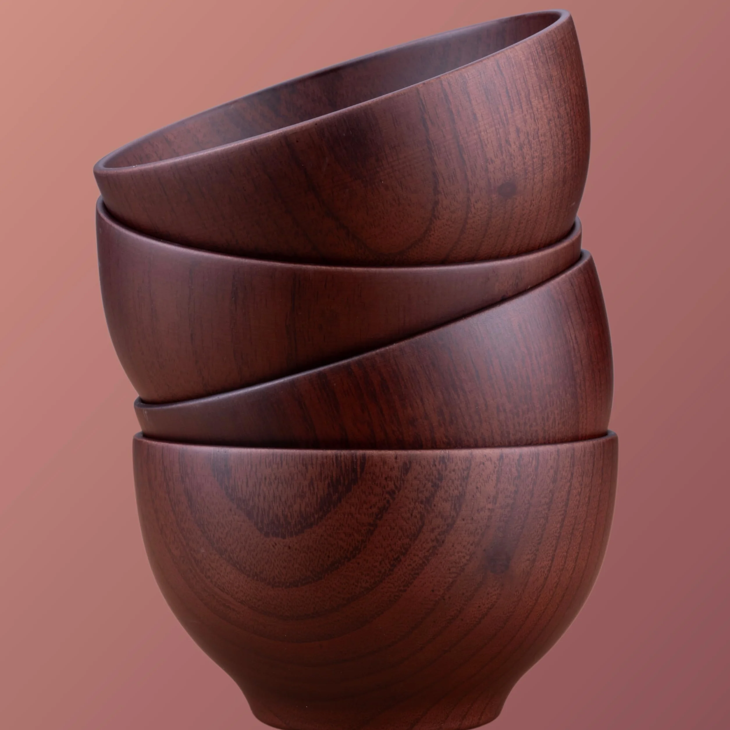 Drewniana miska japońska z drewna kasztanowego 12 cm czarna