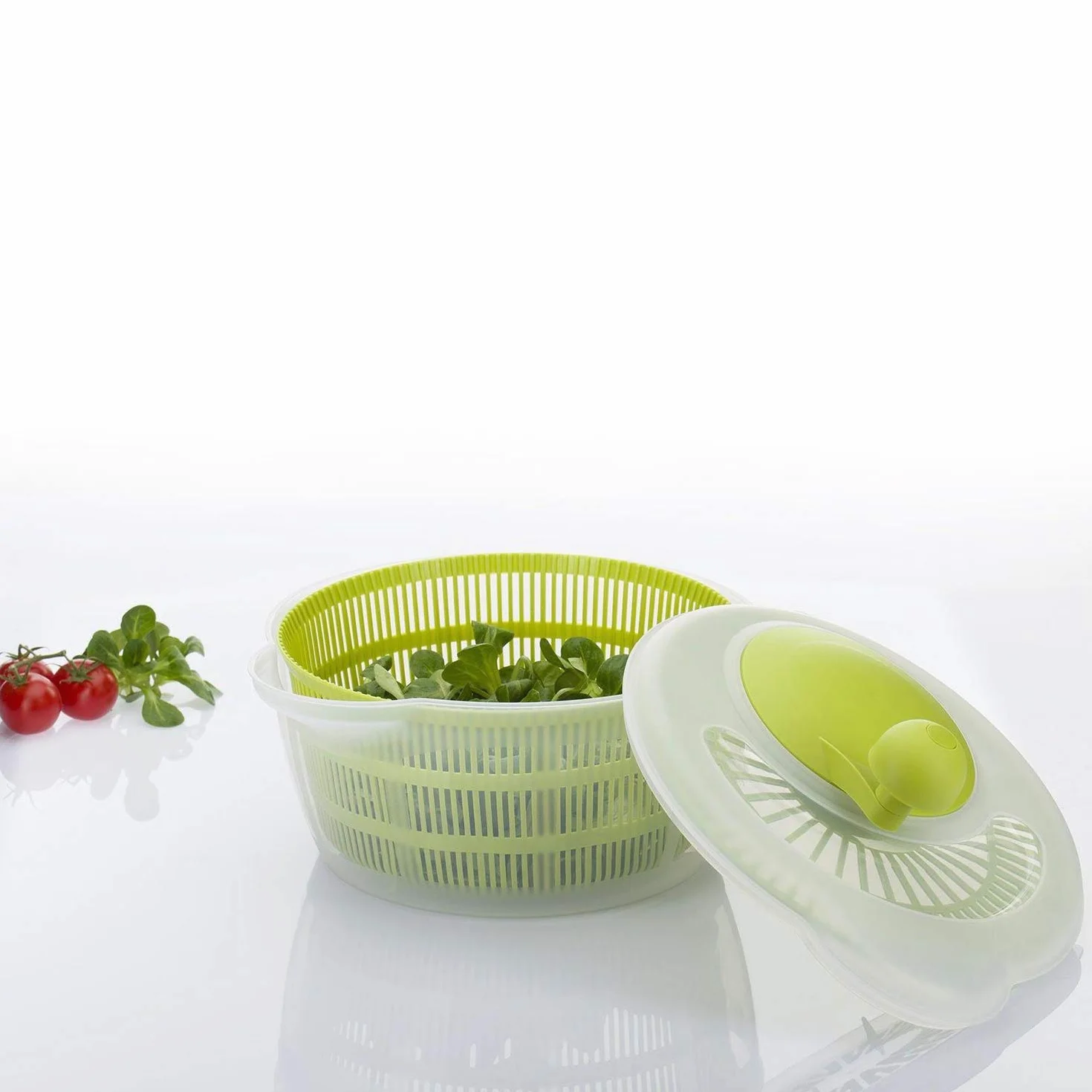 Westmark Wirówka do sałaty, Pojemność: 5 litrów, ø 26 cm, Tworzywo sztuczne, BPA-free, Fortuna, Kolor: Przezroczysty/Zielony, 243222E1