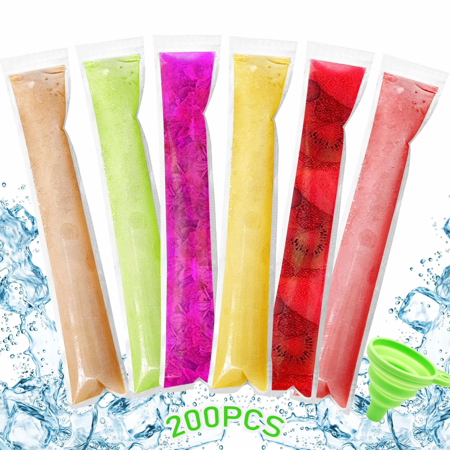 Torebki Popsicle foremki do lodów woreczki na lizaki DIY z lejkiem 200 szt