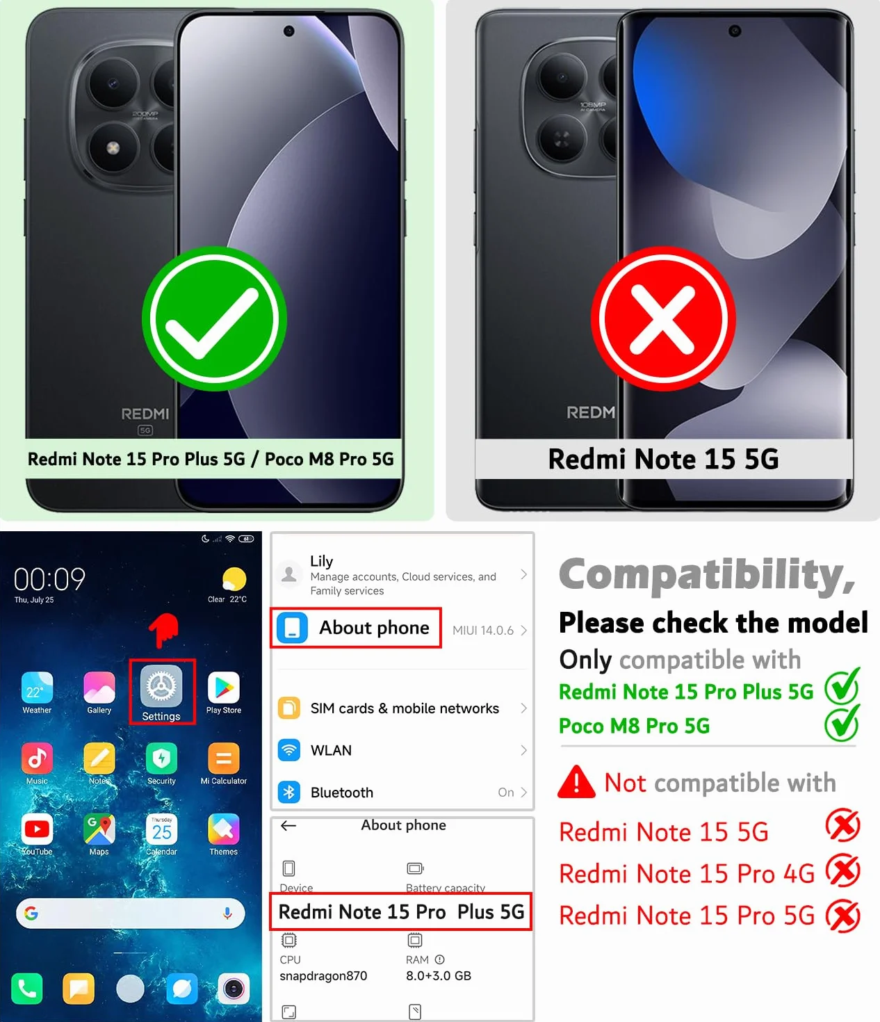 Etui do Xiaomi Redmi Note 15 Pro Plus/Pro+ 5G / Poco M8 Pro 5G (nie dla Redmi Note 15 Pro), Premium PU Leather Wallet Case [Magnetic Snap] [Funkcja stojaka], khaki