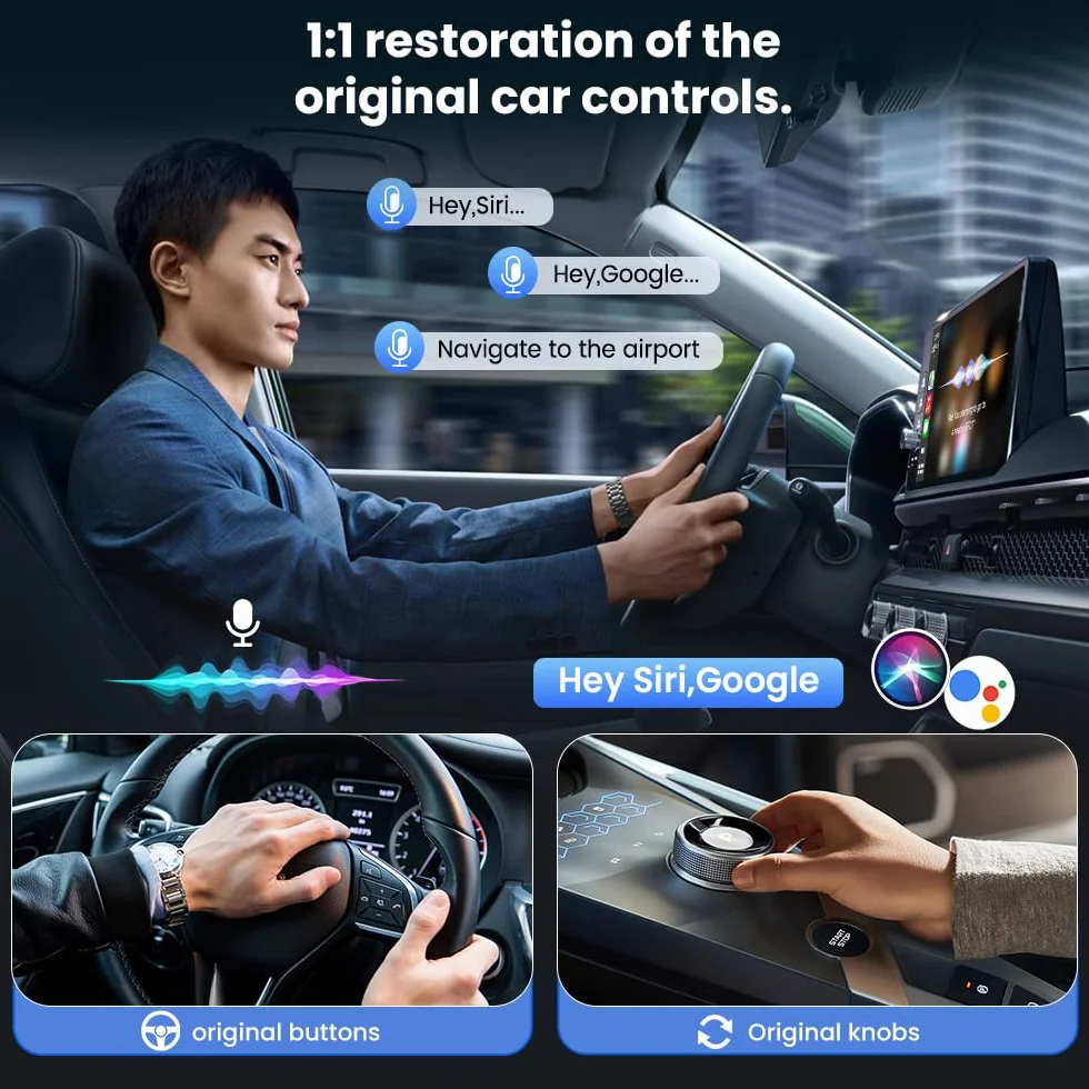 CarlinKit Bezprzewodowy adapter CarPlay i Android Auto MINI-Ultra, bezprzewodowy adapter 2 w 1, konwertuje przewodowy CarPlay/Android Auto na bezprzewodowy, mini Stick Design, aktualizacja OTA