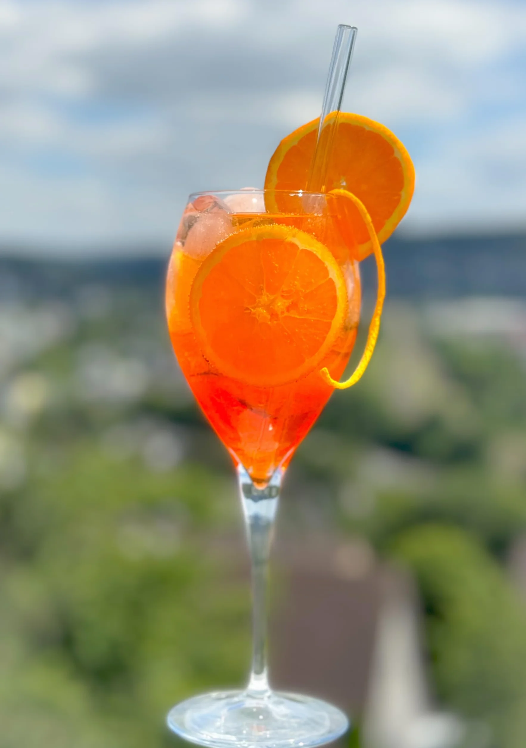 Topkapi Aperol Spritz Stella XL 13-częściowy zestaw szklanek koktajlowych – 6 x szklanek Aperol z 6 szklanymi słomkami, kieliszek do koktajli, 445 ml, komplet dla 6 osób