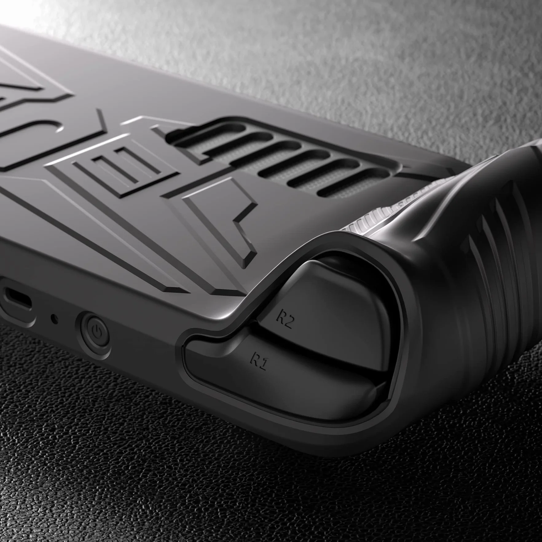 PlayVital Etui Ochronne do Steam Deck LCD,Miękkie Silikonowe Ochronne na Konstrukcja Tylnego Przyciski do Steam Deck LCD,Skóry Etui i Nakładkami Joysticka-Czarne(Armor Series)