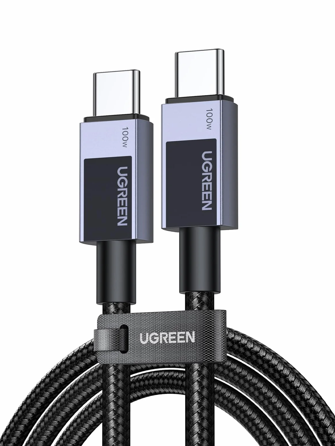 UGREEN 100W kabel USB C PD 3.0 kabel ładujący USB C do USB C 5A/20V kompatybilny z iPhone 15, M3 MacBook Pro/Air, iPad Air/Pro 2024, Galaxy S24 Ultra A55 Pixel 8a Steam Deck itp. (1M)