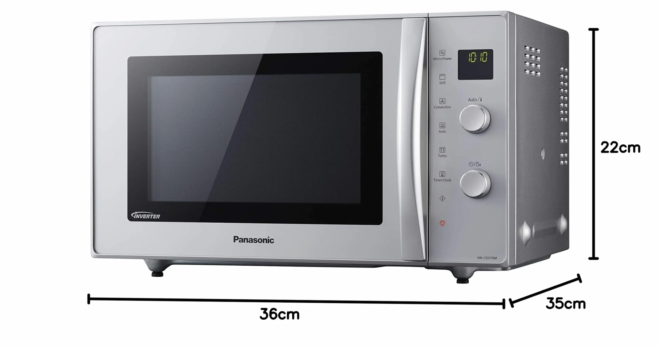 Panasonic NN-CD575 kuchenka wielofunkcyjna Slim-Line (27l, 1000W, technologia inwerterowa, Grill kwarcowy 1300W, 11 programów automatycznych)