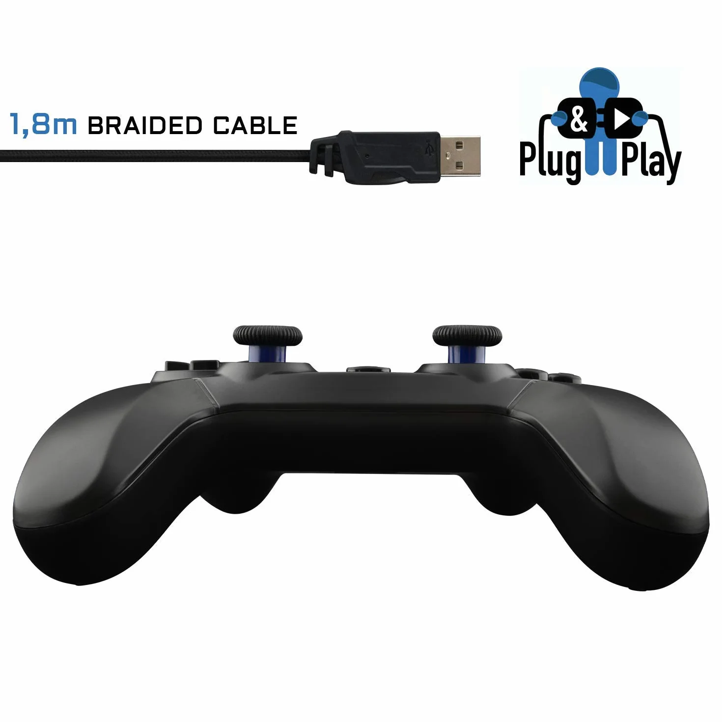 THE G-LAB K-Pad Thorium Przewodowy kontroler gier USB Gamepad dla PC PS3 Windows Android (czarny)