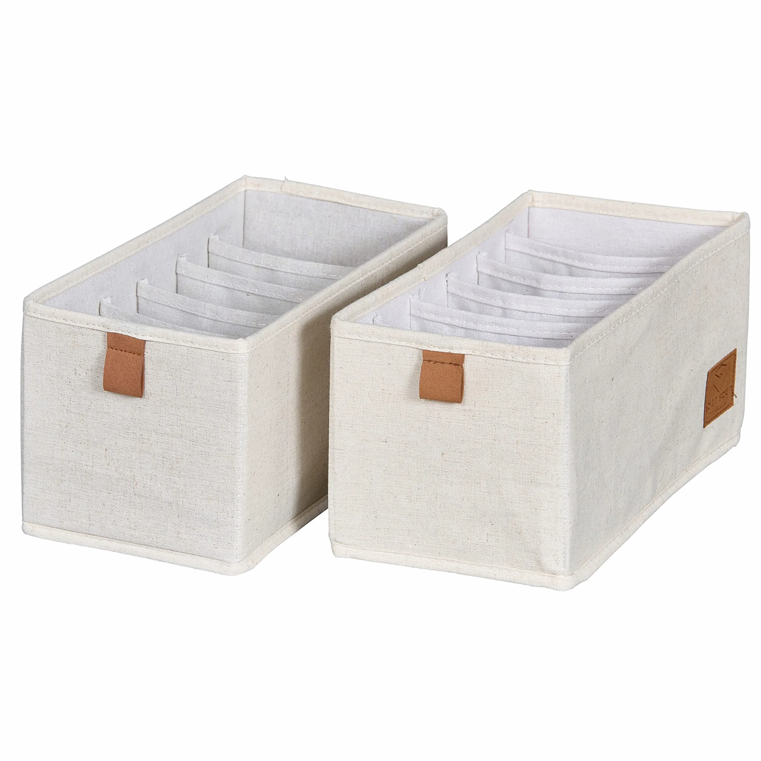 Natura Premium Pudełka Len Beżowy 30 x 15 x 15 cm 2 sztuki