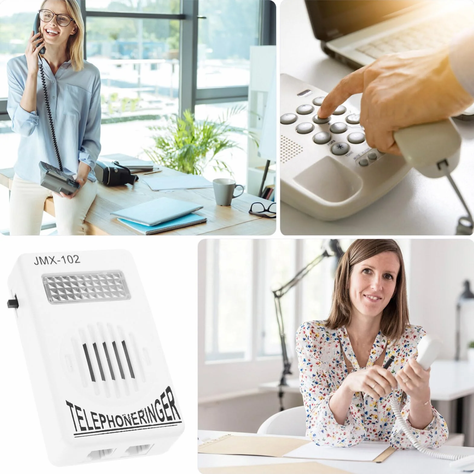 Uonlytech Wzmacniacz Dzwonka Telefonu Głośny Wzmacniacz Dzwonka Do Telefonów Stacjonarnych Do Telefonu Kompatybilny Ze Wszystkimi Systemami Telefonicznymi