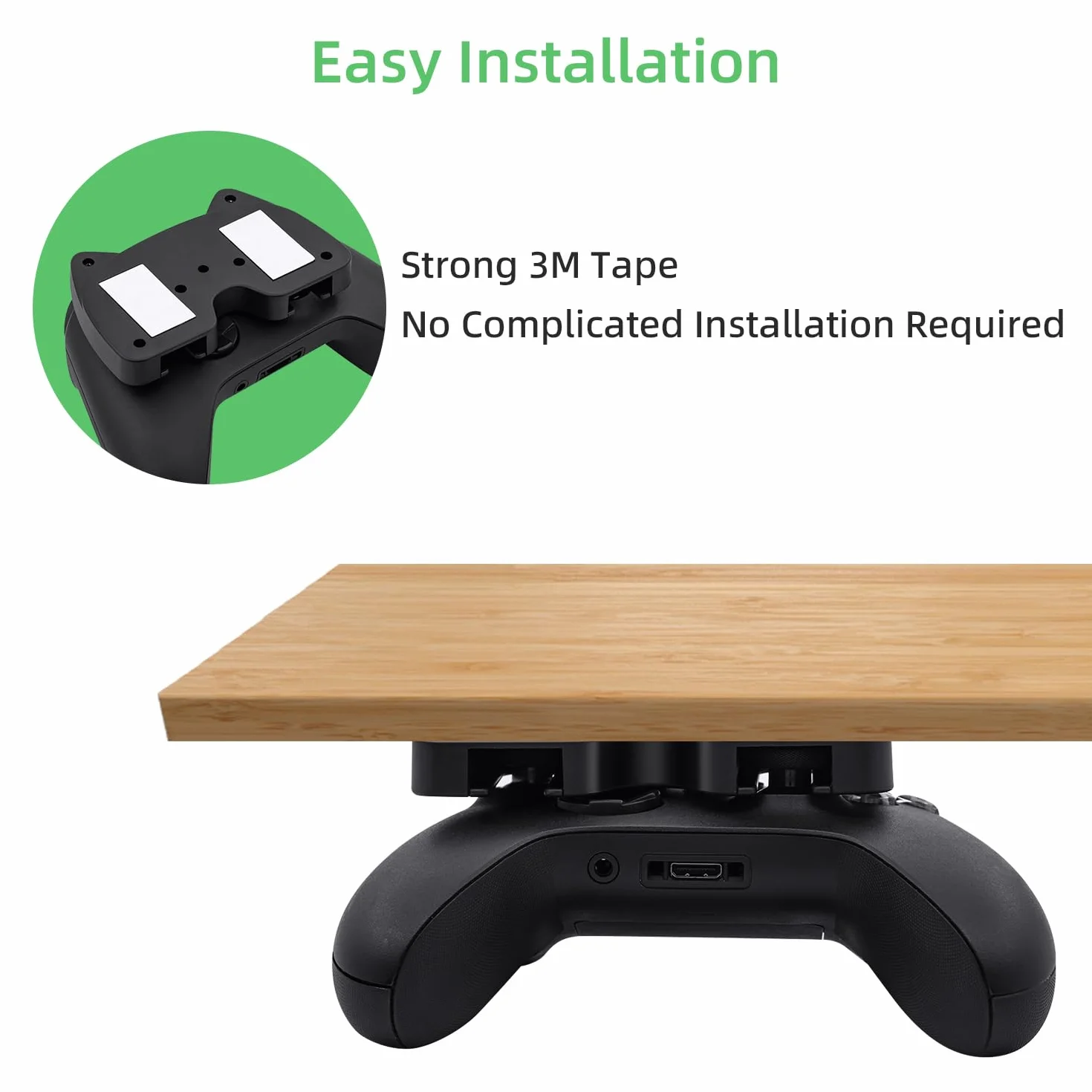Uchwyt kontrolera Xbox pod biurkiem do konsoli Xbox ONE/Series X i Series S, Xbox 360, uchwyt na kontroler do gier i stojak do przechowywania z taśmą samoprzylepną