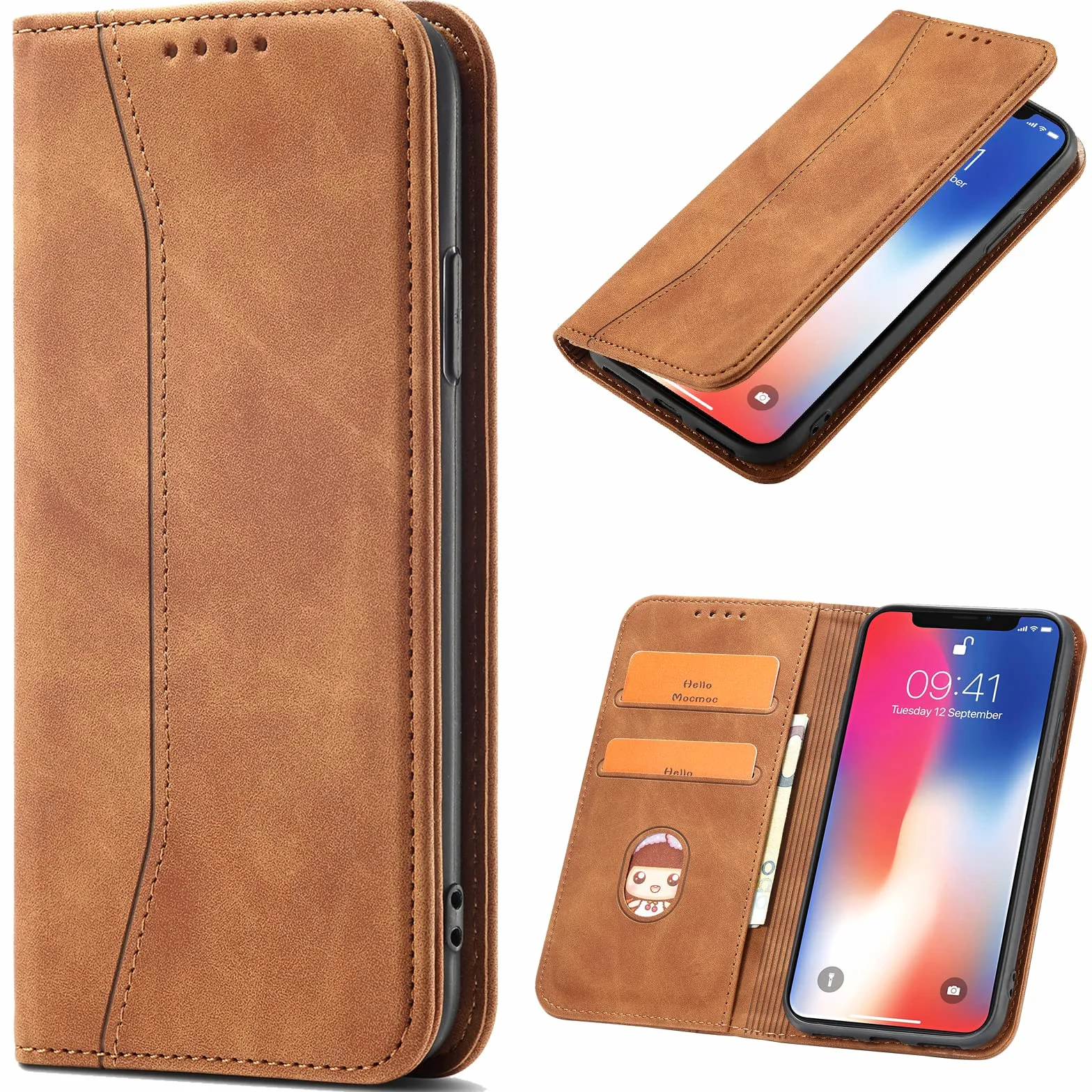 Etui do Oppo Find X5 Lite/Reno 7 5G, Etui na Telefon Komórkowy z Skóra PU Portfel, portfel z Gniazda na karty i Podpórka, Ochrona Przed Wstrząsami Flip Etui z Klapką (khaki)