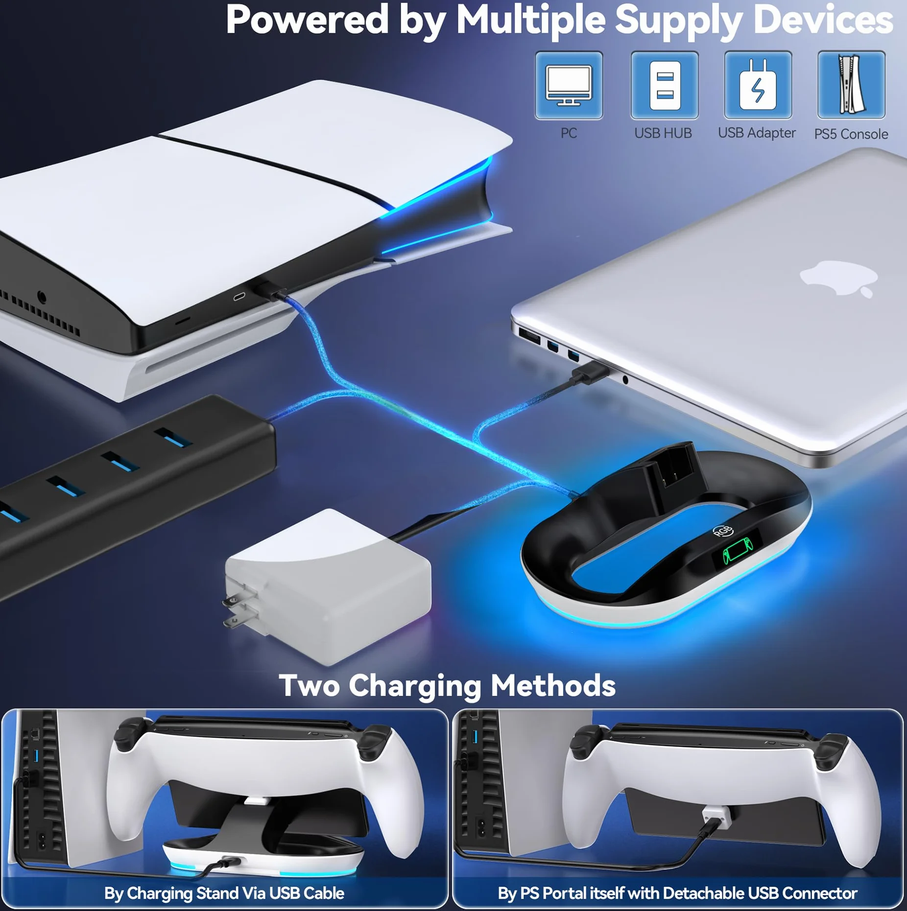 Obsługa pilota PS-Portal Charger i złącze magnetyczne do stacji ładującej PS Portal