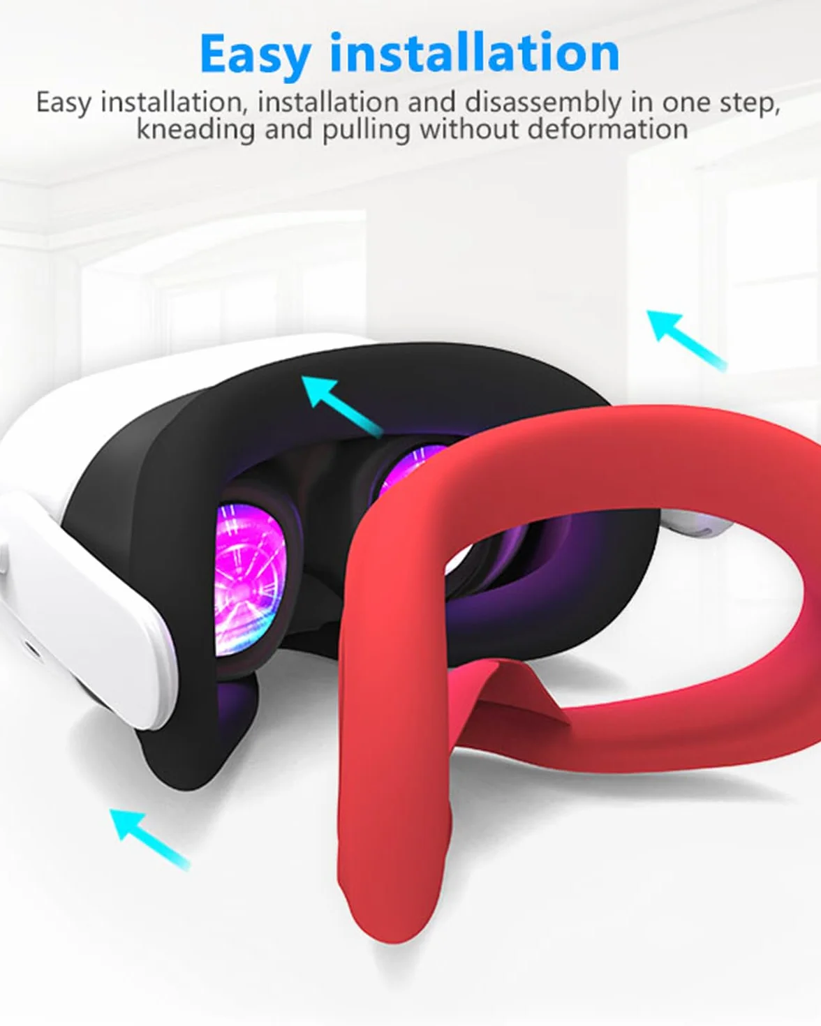 Silikonowa osłona twarzy VR do Meta Quest 3S, czarny