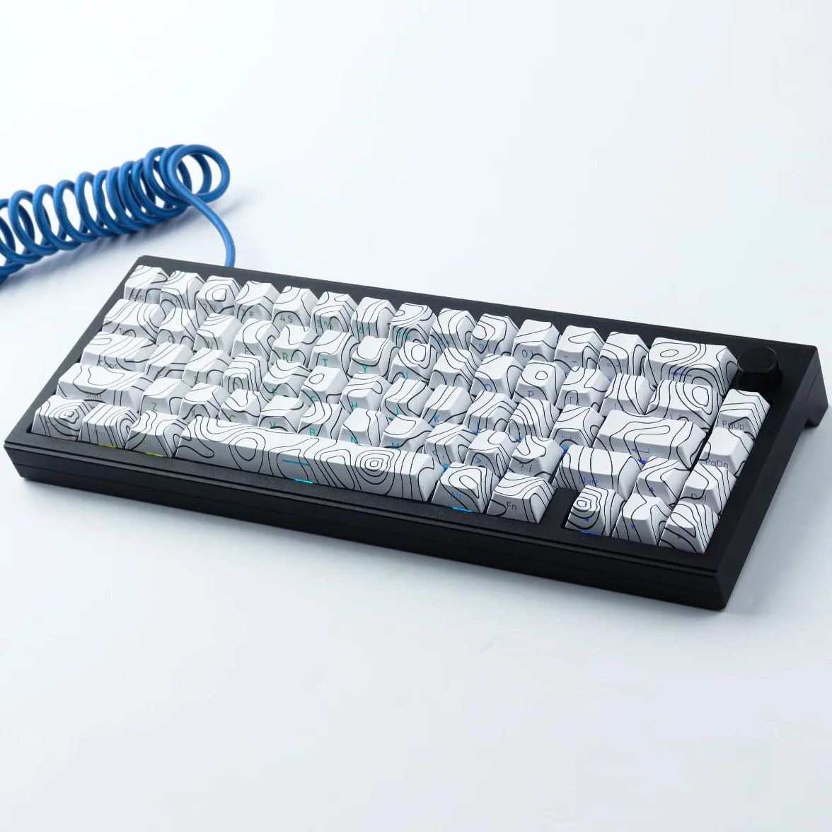 Sunzit Custom Keycaps zestaw 135 klawiszy PBT, Cherry Profile Dye-Sub White Topographic Keycaps do Cherry MX Switches ISO/ANSI UK, mechaniczna klawiatura gamingowa