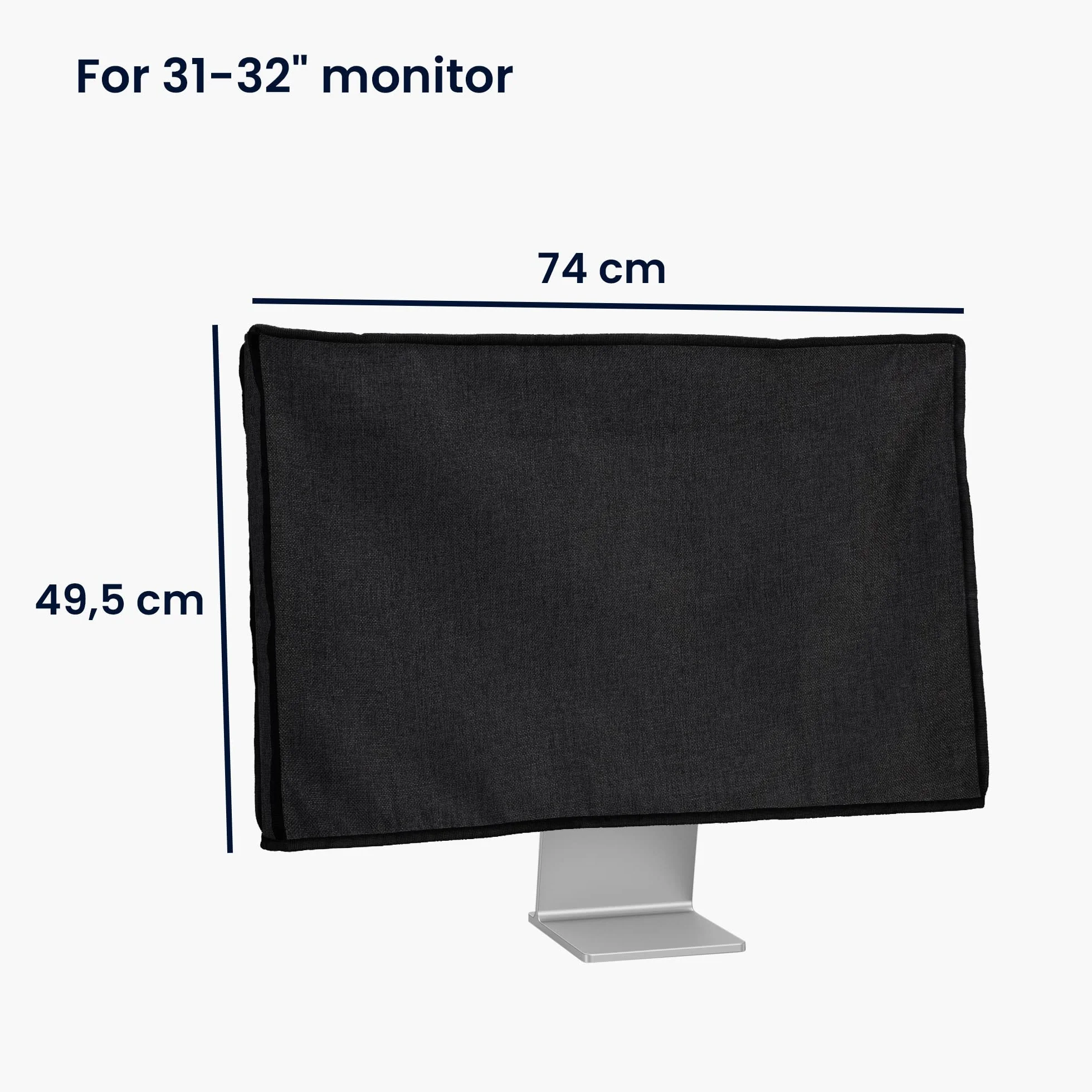 kwmobile Lniane etui kompatybilne z monitorem 31-32" – etui ochronne, ochrona przed kurzem, osłona na ekran PC – osłona przeciwpyłowa w kolorze czarnym