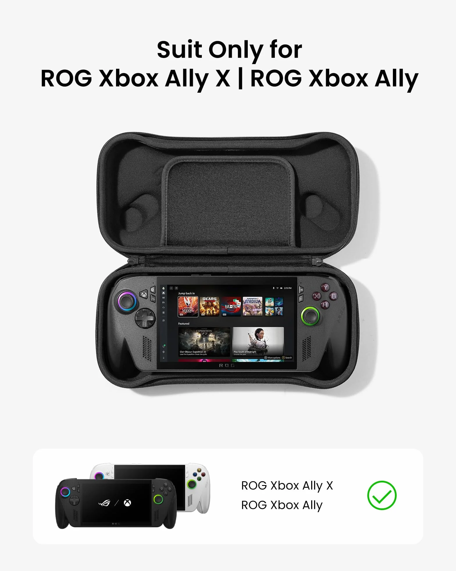 tomtoc Etui kompatybilne z ASUS ROG Xbox Ally / Xbox Ally X 2025 , smukłe etui, ochronne, twarda przenośna torba podróżna na konsolę, lekkie podróżne