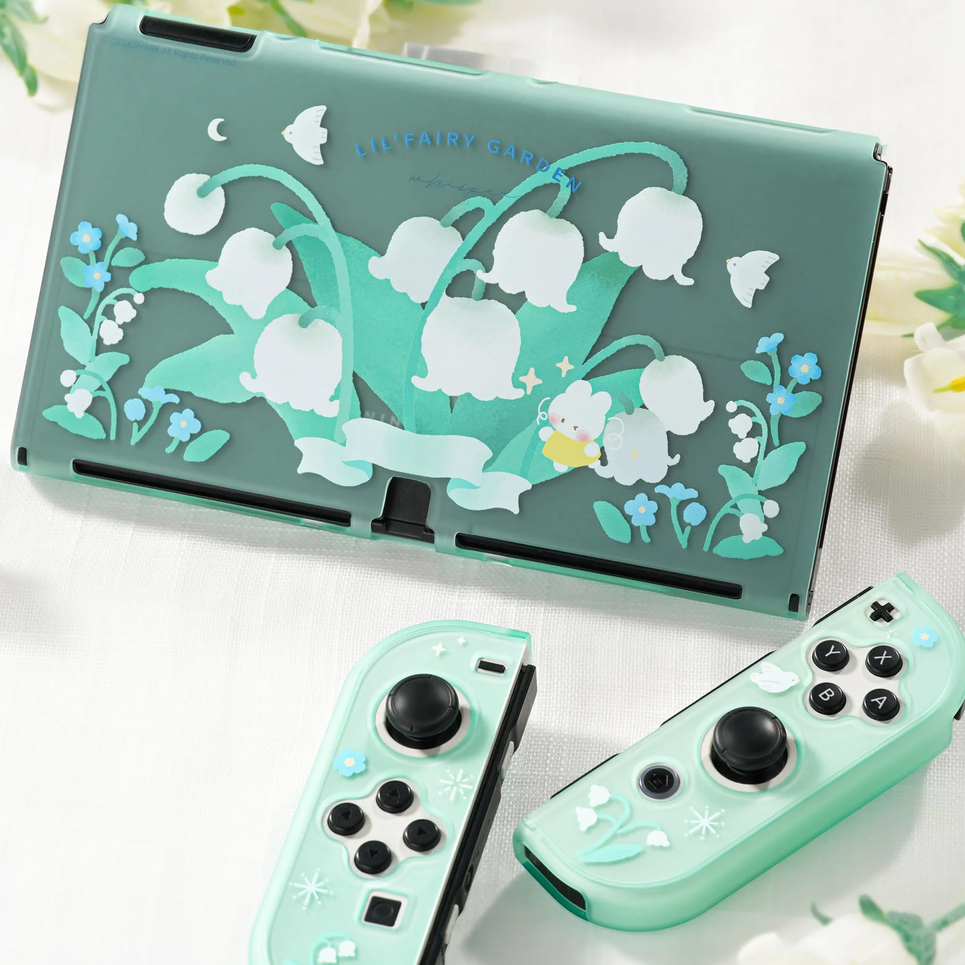 Etui ochronne GeekShare na przełącznik OLED Twarda obudowa ochronna Wąska obudowa kompatybilna z Switch OLED - Lily of The Valley