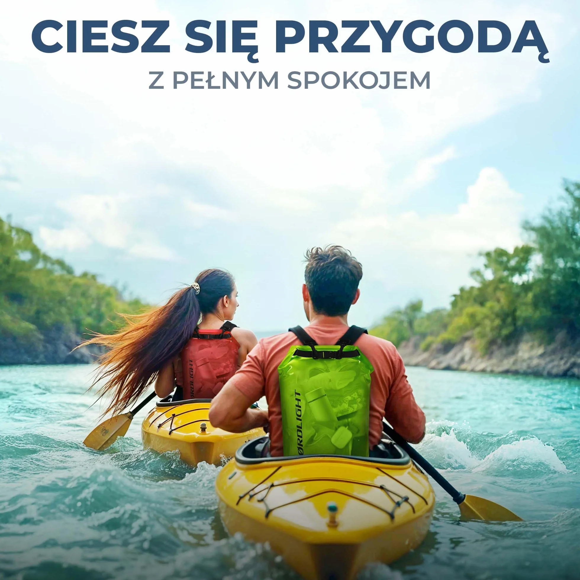 Nordlight Wodoodporna torba sucha Dry Bag 15L - (Biały) Zapięcie roll-top i pasek na ramię | Pływanie, kąpiele, plaża, spływy kajakowe, wiosłowanie na stojąco, nurkowanie