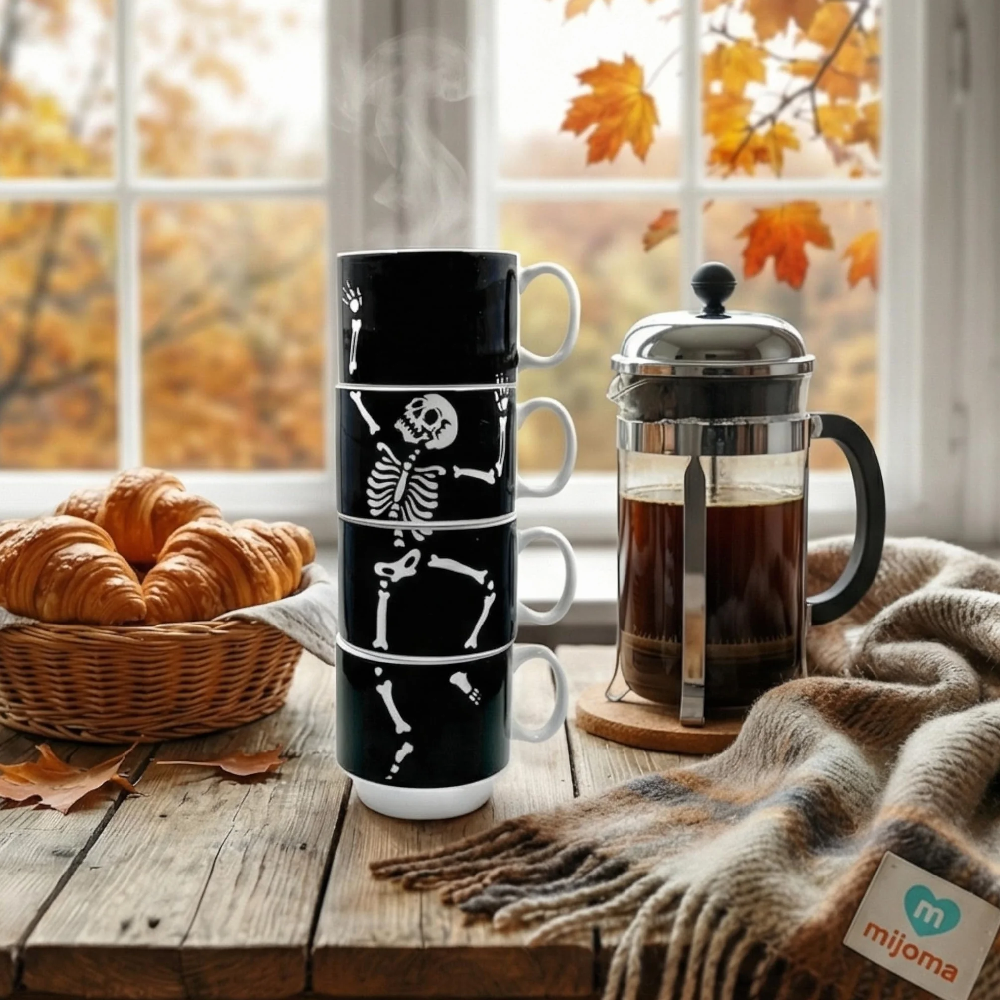 MIJOMA zestaw porcelanowych filiżanek do kawy 200 ml 4-częściowy zmywarka