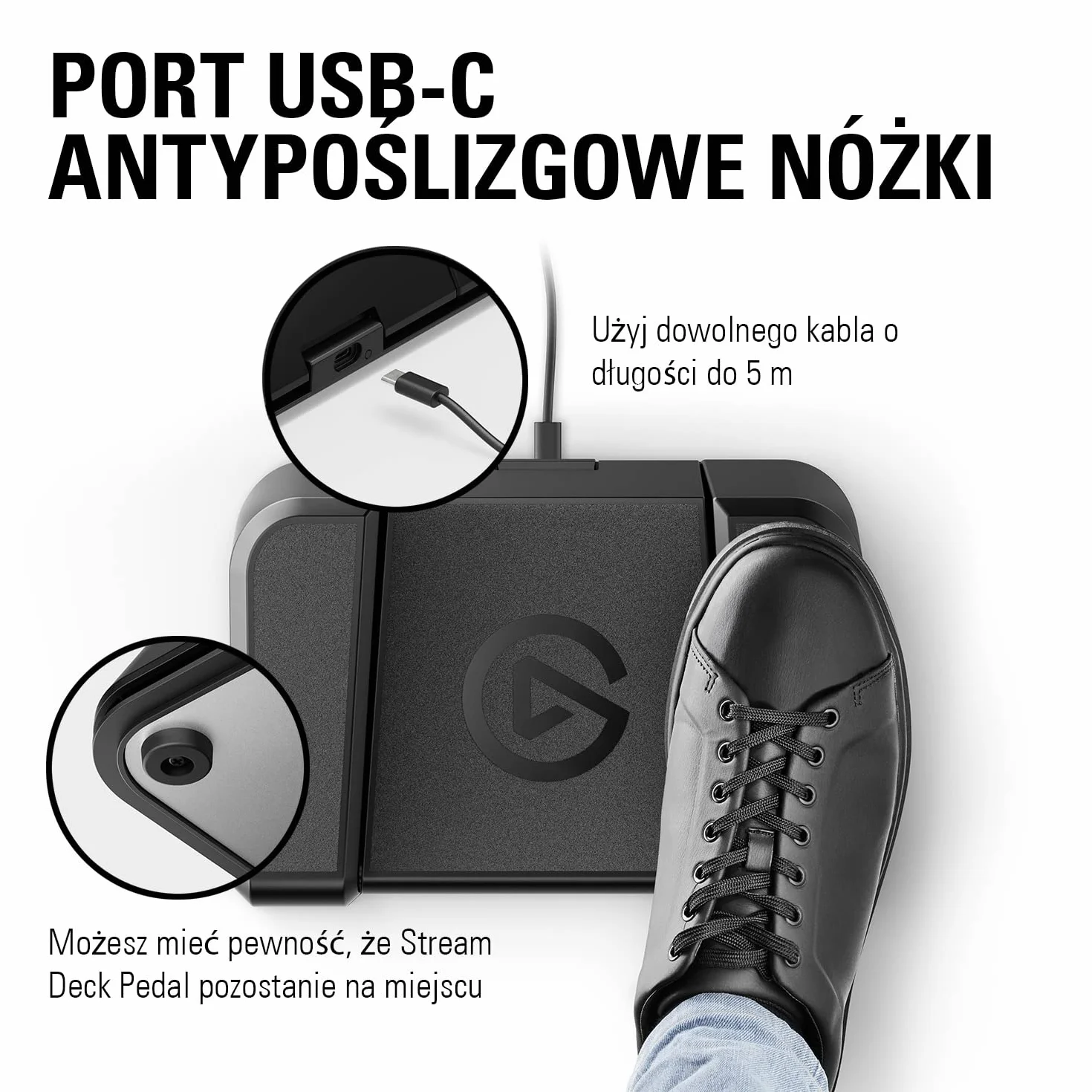 Elgato Stream Deck Pedal – kontroler nożny makro do studia, 3 przełączniki, OBS, Twitch, YouTube, Mac, PC