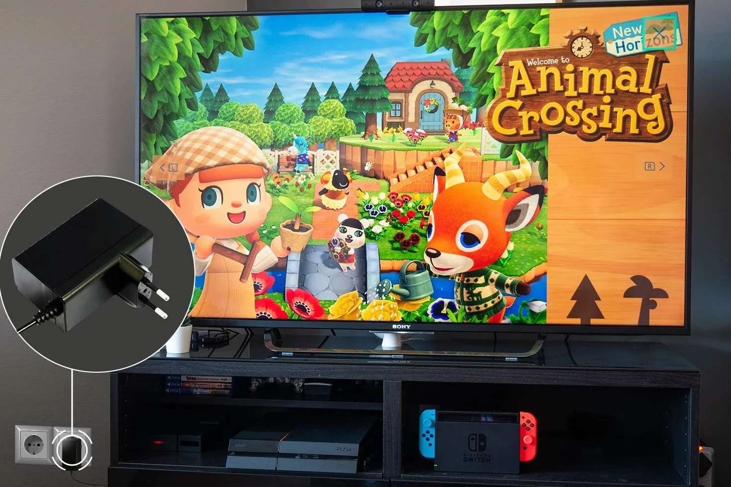 Zasilacz Lioncast do przełącznika Nintendo Switch/Switch Lite z 1,8 m kablem ładującym | Ładowarka 15V przez USB-C (kontroler Pro, ręczny, tryb TV), ładuje się jak oryginalny zasilacz