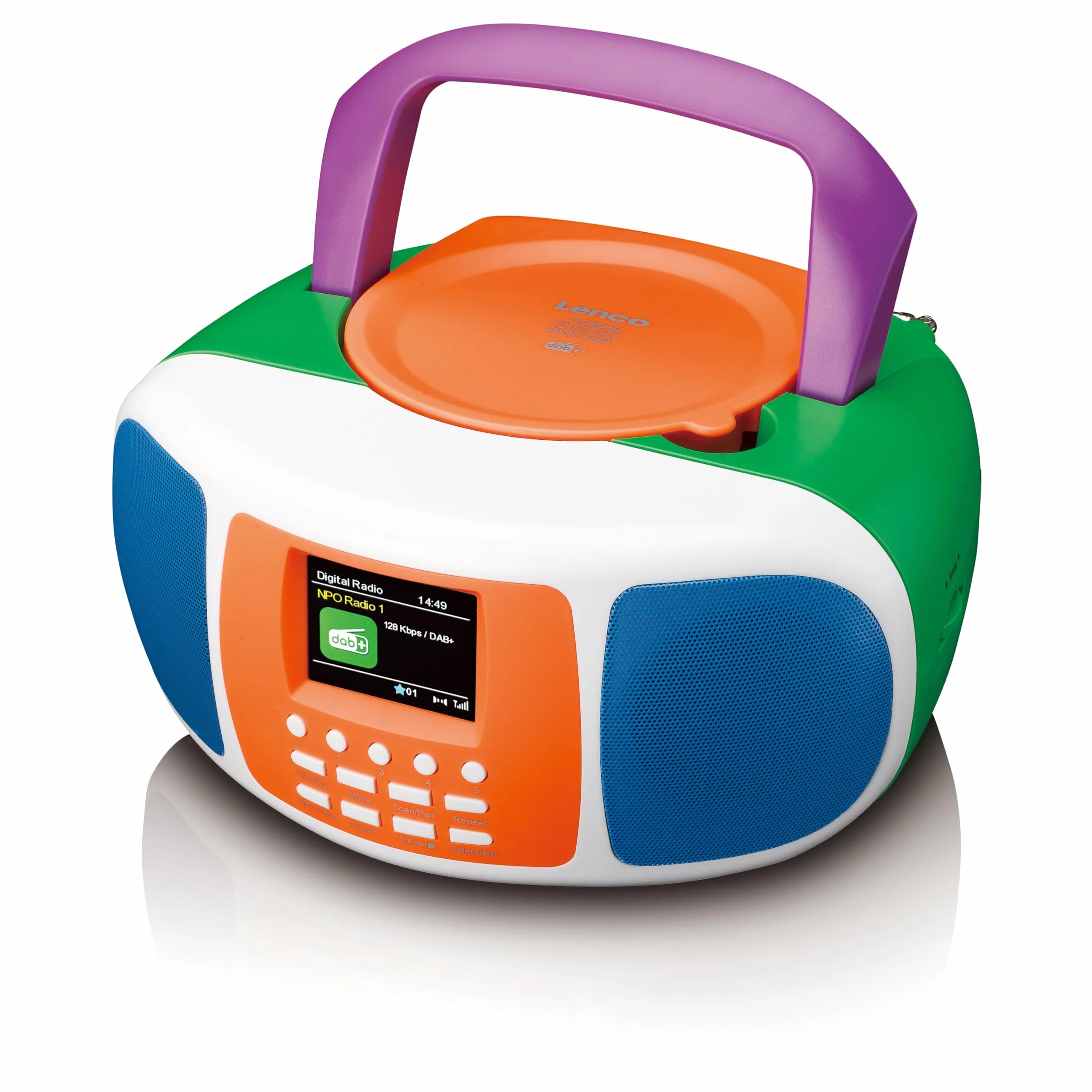 Lenco SCD-861KIDS – przenośne radio DAB+/FM dla dzieci z Bluetooth® 5.3, odtwarzacz CD, dźwięk stereo, kolorowy wyświetlacz, funkcja budzika, zasilanie bateryjne i sieciowe, wejście AUX i słuchawki