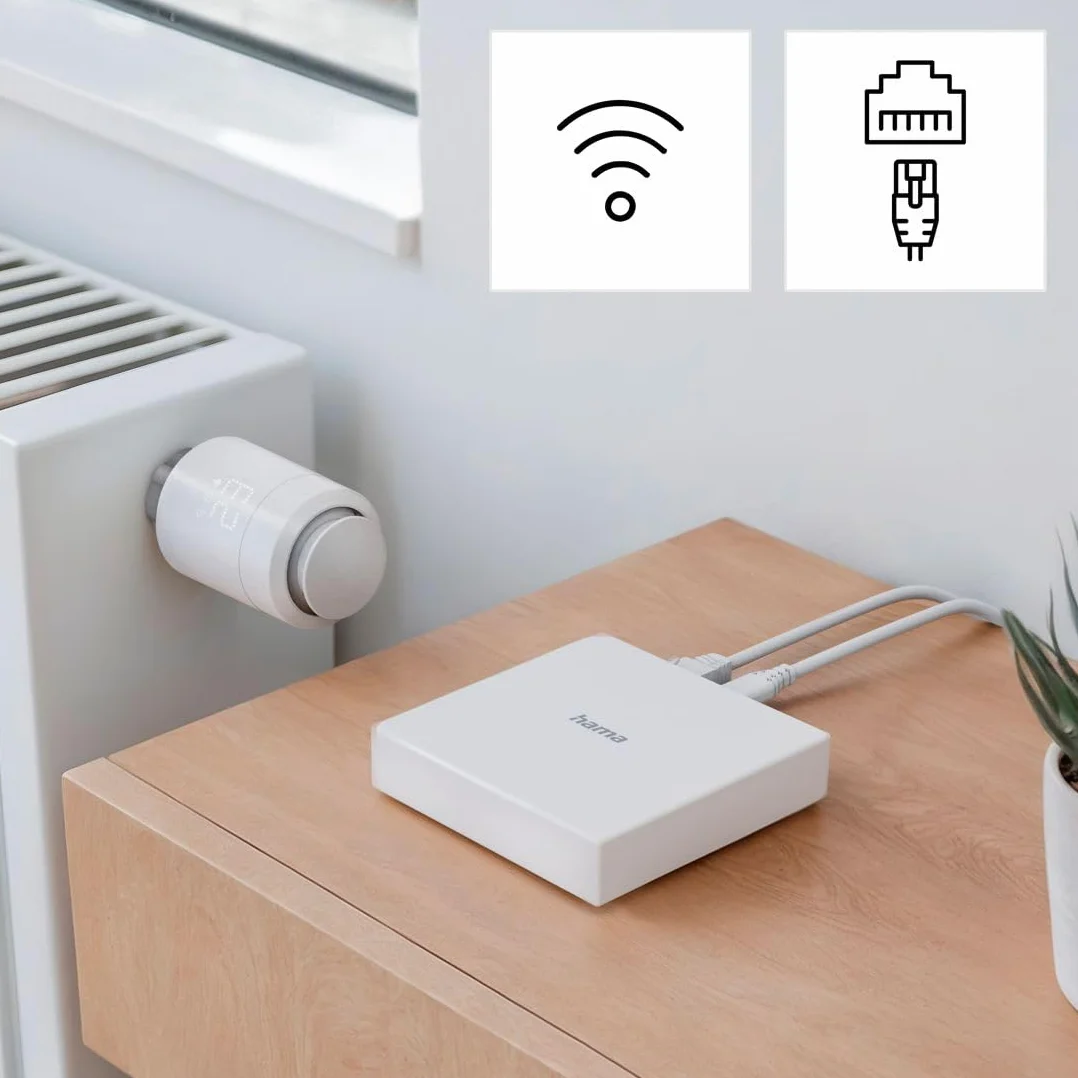 Hama Mostek Bridge WIFI ZIGBEE THREAD MATTER Centralka Smart Home, Kompaktowy, Zintegrowany Ekosystem, Kompatybilny z Alexa, Apple Home, Google Home, Zasilany przez USB-C