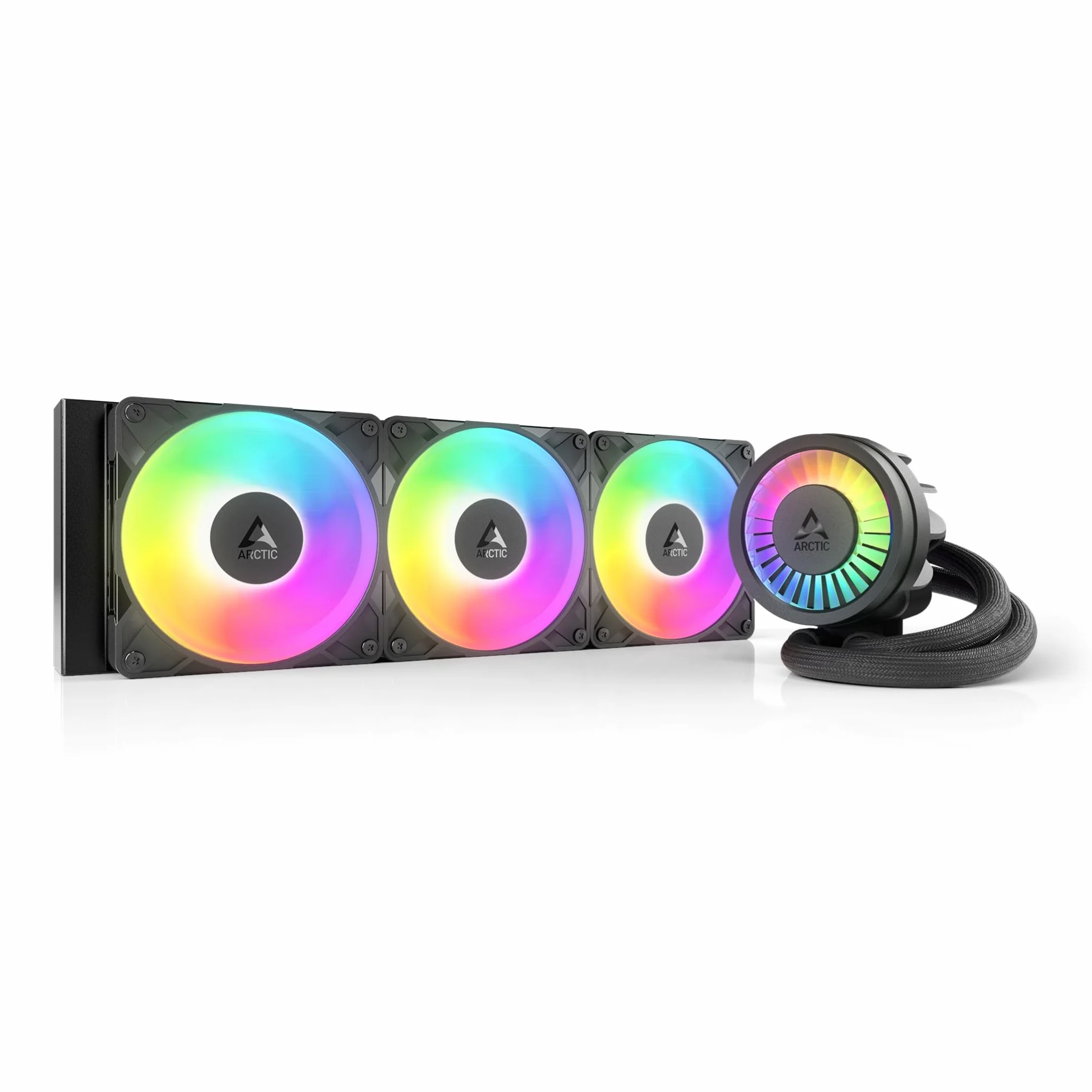 ARCTIC Liquid Freezer III Pro 360 A-RGB - Chłodnica Procesora AIO, 3 x 120 mm Chłodzenie Wodne, Grzejnik 38 mm, Pompa PWM, Wentylator VRM, AMD AM5/AM4, Intel LGA1851/1700 Rama Kontaktowa - Czarny