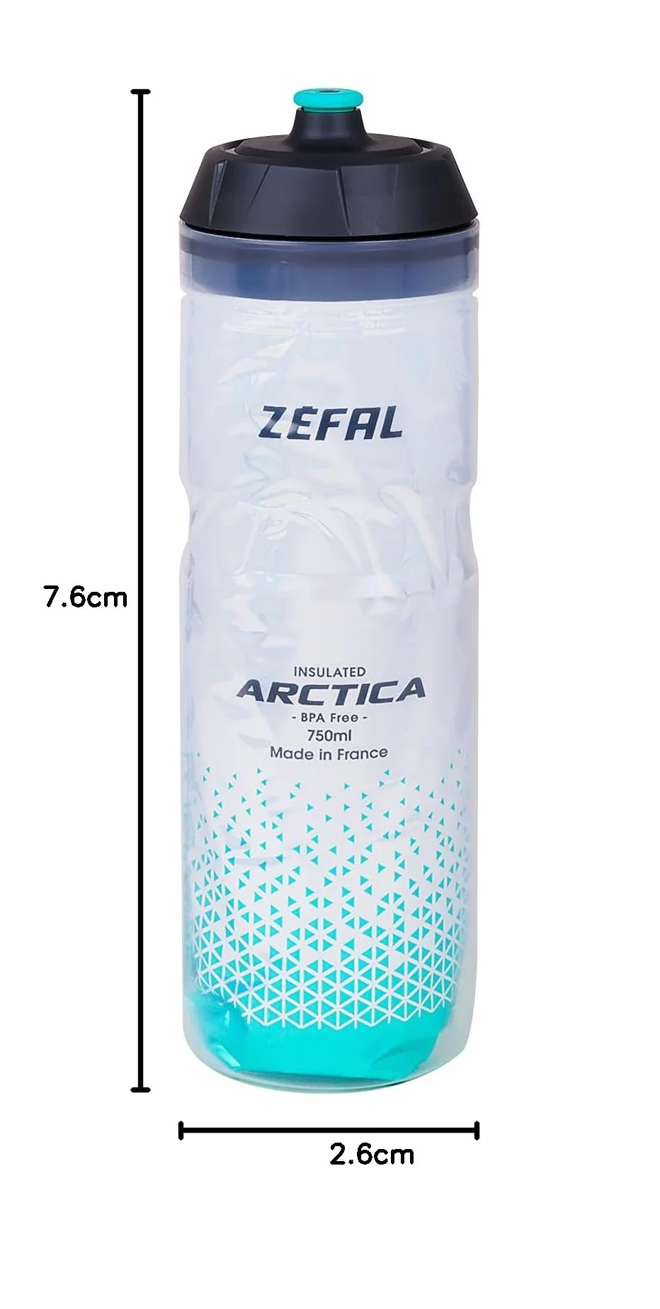 Zéfal Arctica - Bidon rowerowy 750 ML - Izolowana butelka rowerowa - bezzapachowa i wodoodporna - sportowy kanister bez BPA, zielony