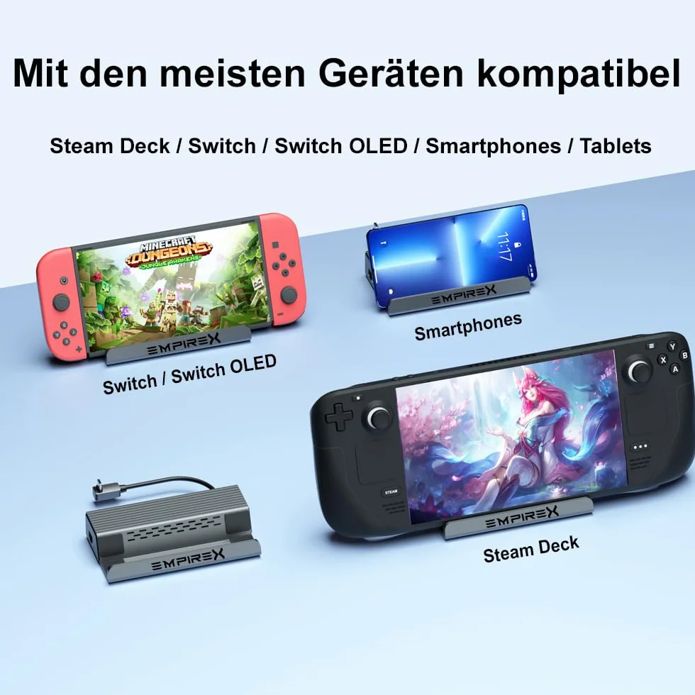 Steam Deck stacja dokująca 6 w 1 z HDMI, USB-C, USB 3.0, Gigabit Ethernet - akcesoria Steam Deck, Valve Steam Deck - Stream Deck