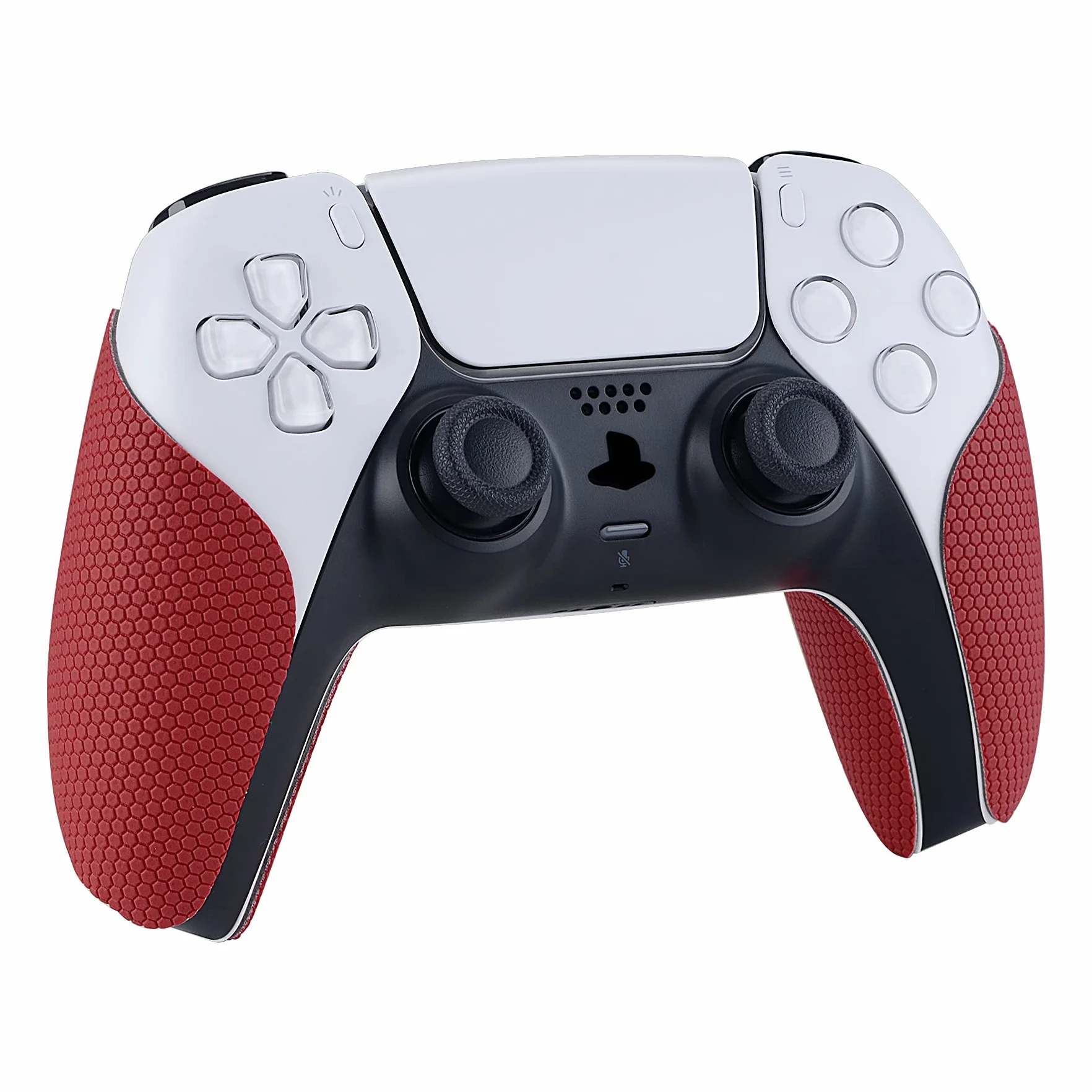 eXtremeRate PlayVital Grip Sticker do ps5 Kontrolera,Miękkie Gumowe Podkładki Uchwyty do ps5 Kontrolera,Antypoślizgowy Skin na Kontrolera do ps5-Czerwone