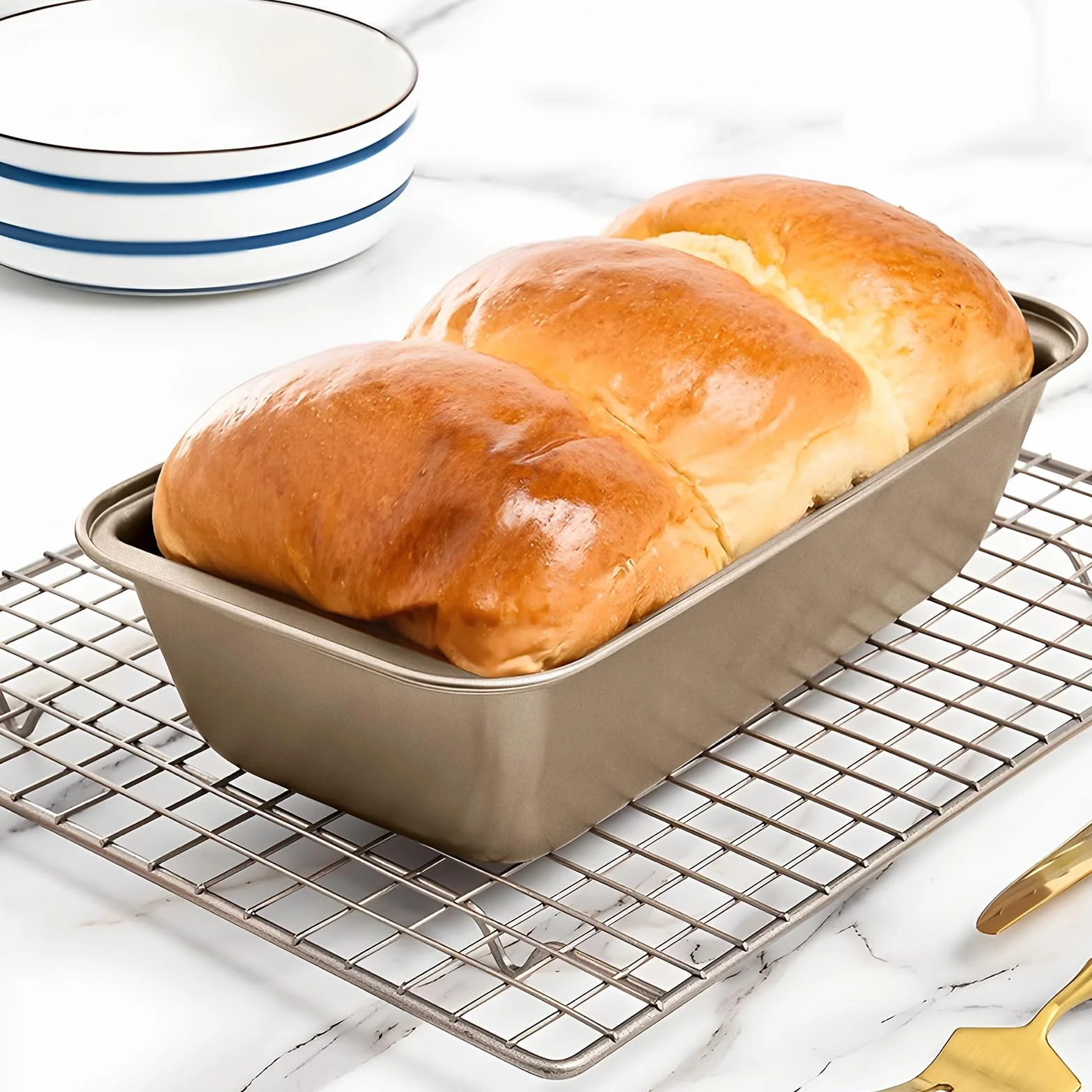 2-pakowe prostokątne formy do pieczenia chleba, stal nierdzewna, formy do ciast z powłoką nieprzywierającą, idealne do pieczenia chleba, ciast, tostów i innych słodkości, łatwe do czyszczenia i trwałe