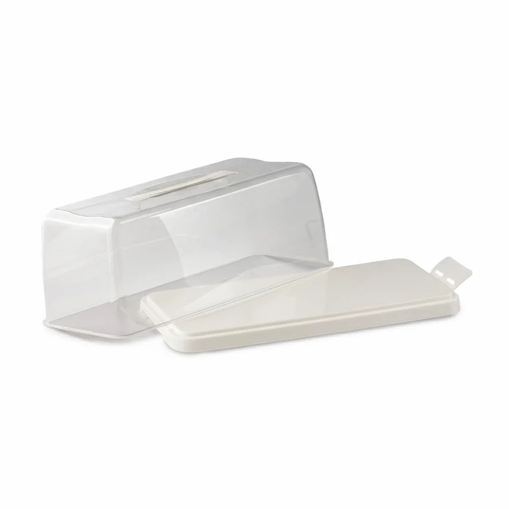 Uchwyt na Plumcake Plastikowy Pojemnik na Bochenek 34,4 x 14,8 x 14,2 cm Biały 0% BPA Bez ftalanów