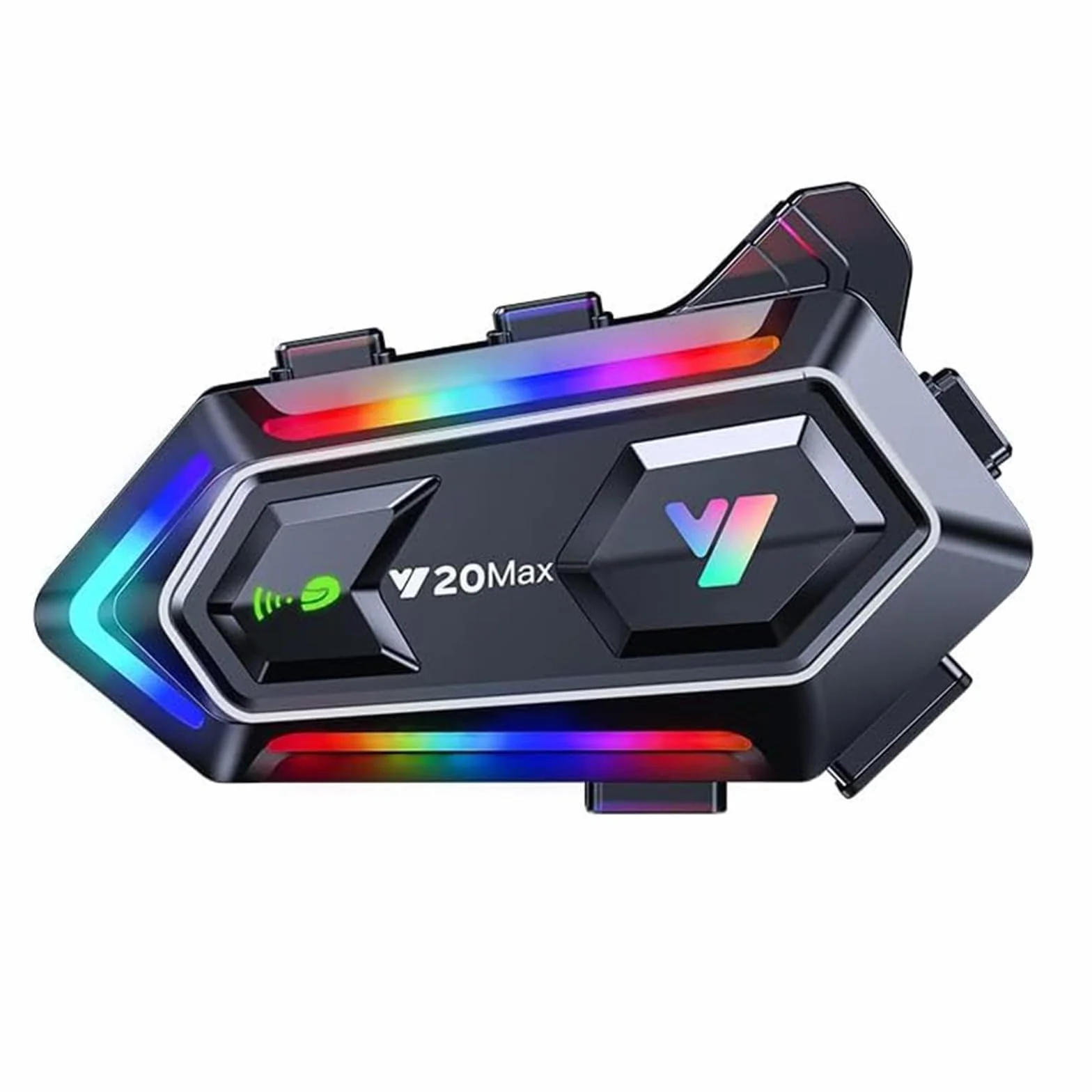 NXPGKEA Motorcycle helmet Speakers, Waterproof Intercom Communication System Bluetooth Headset Hi-Fi/IPX6 1000mAh 300m Music Sharing GPS with Soft Mic RGB