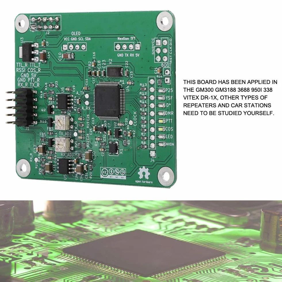 Moduł przekaźnika, moduł przekaźnika Open Source ASHATA MMDVM DMR Repeater, cyfrowy modem głosowy w wielomodowej płytce rozszerzającej z kablem Moto do