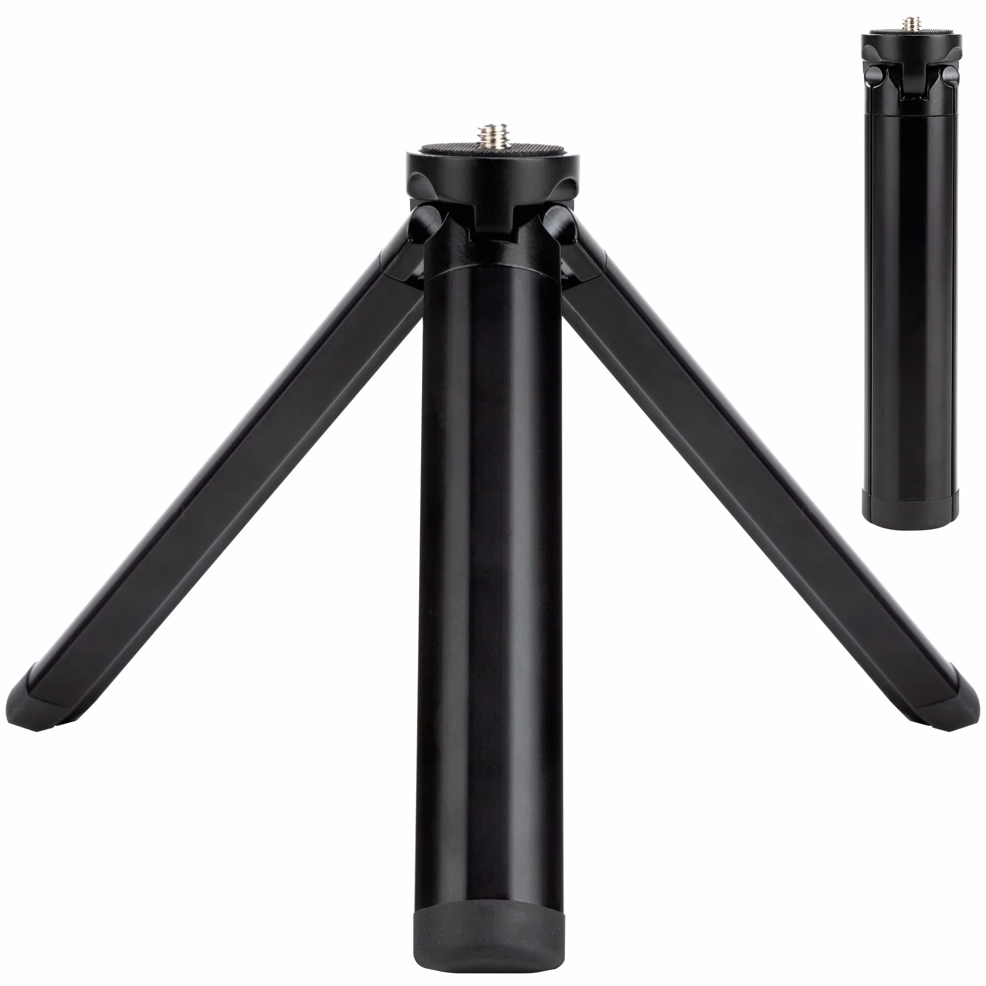 QIMEI-SHOP Mini Tripod statyw do aparatu fotograficznego ze stopu aluminium ze śrubą 1/4 cala do GoPro smartfona, kamera internetowej, cyfrowej, gimbal, czarny