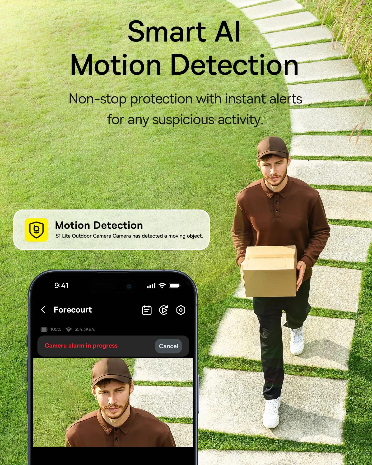 Baseus Security S1 Lite Solocam kamera do monitoringu, zewnętrzna, bateria solarna, WLAN, odporna na warunki atmosferyczne IP67, bezprzewodowa kamera monitorująca do użytku na zewnątrz, 2K 135°