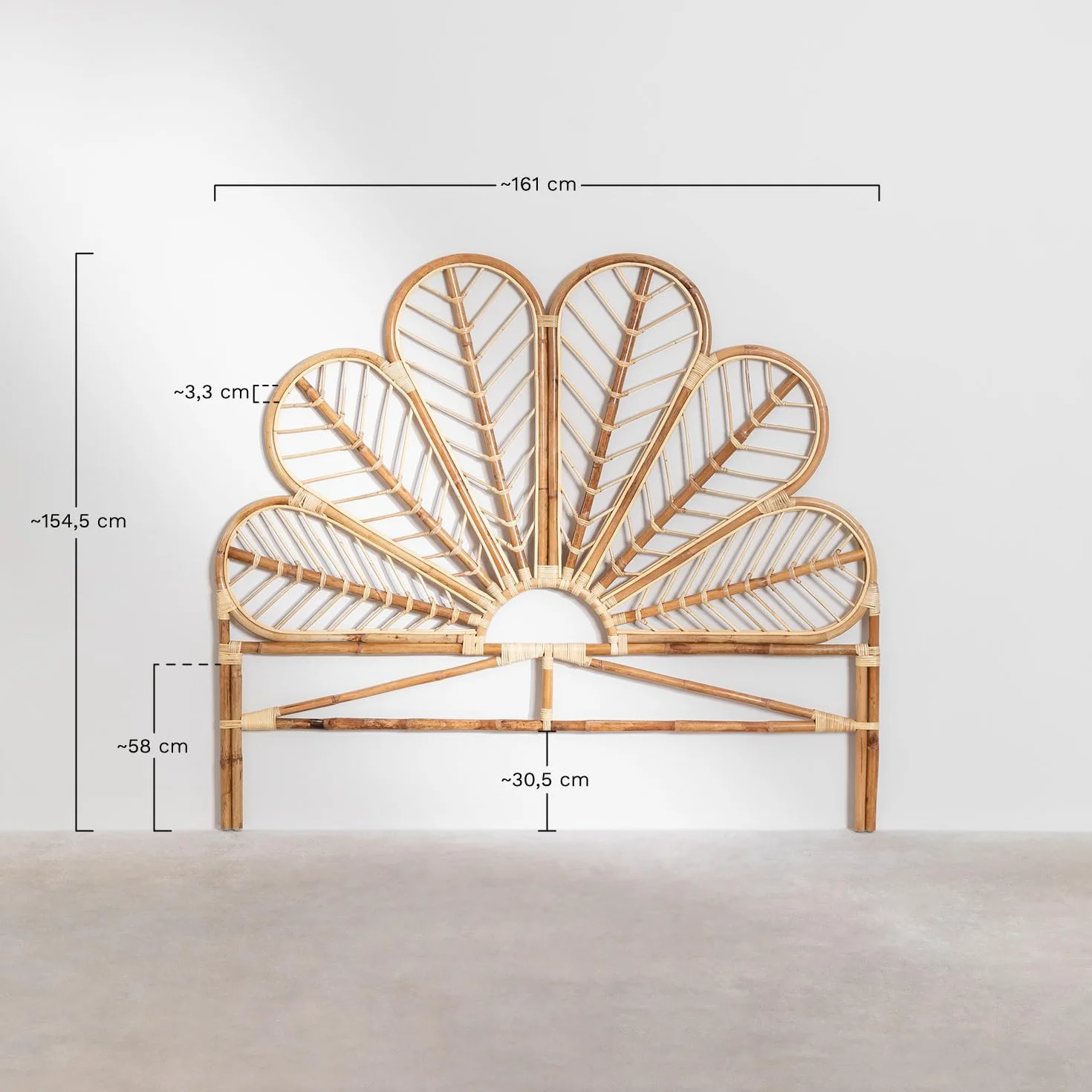 SKLUM Zagłówek do łóżka rattanowego Cobany 150 cm