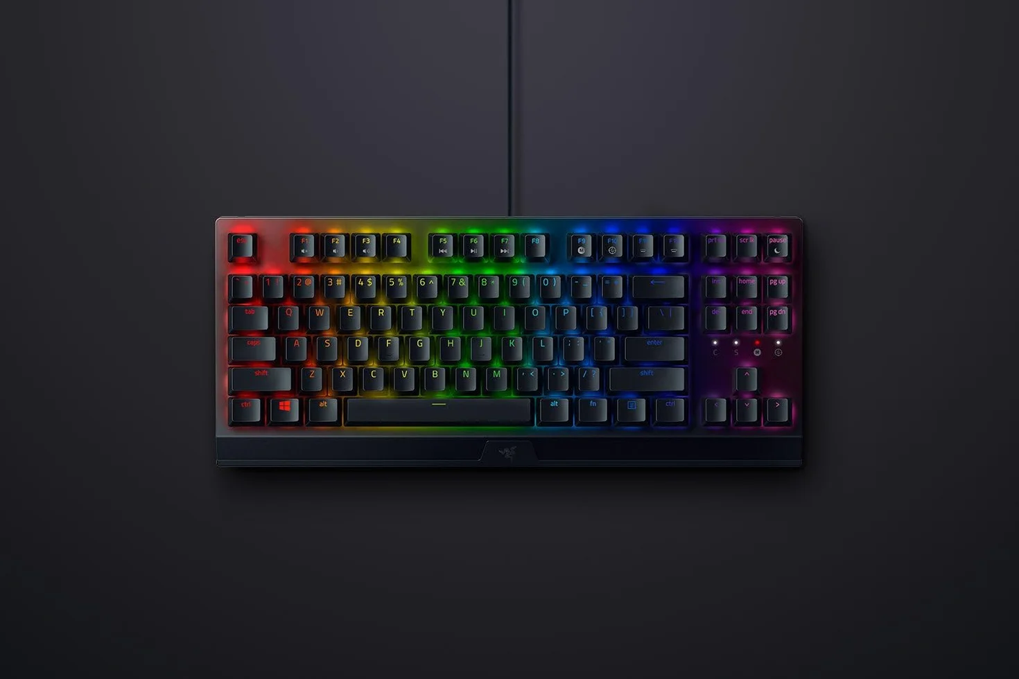 Razer BlackWidow V3 Tenkeyless (zielone przełączniki) – kompaktowa mechaniczna klawiatura do gier (klikalne, kompaktowa obudowa, w pełni programowalne klawisze) Układ QWERTY US | Czarny