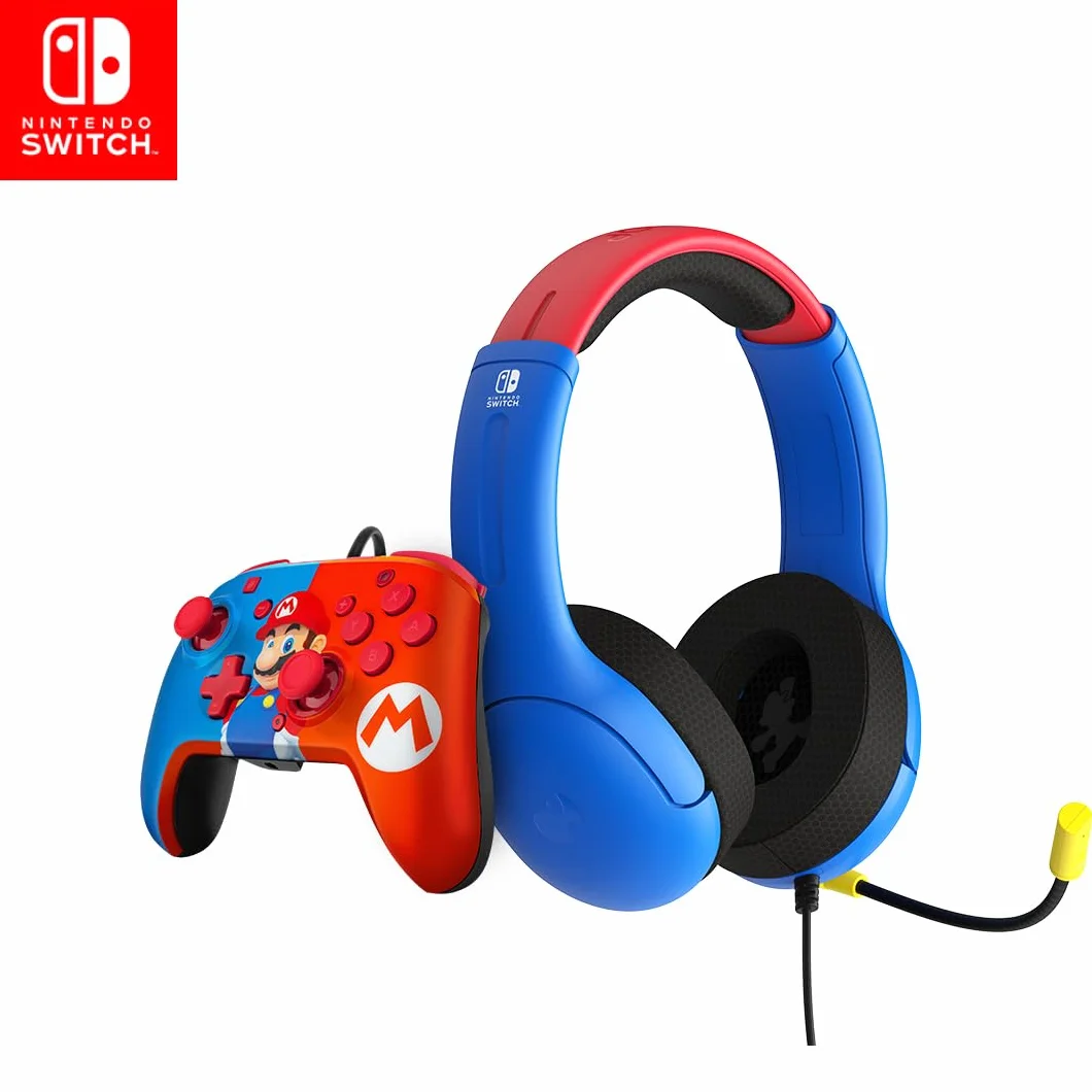 PDP Gaming Officially Licensed Mario Bundle for Switch Works with Switch OLED & Lite